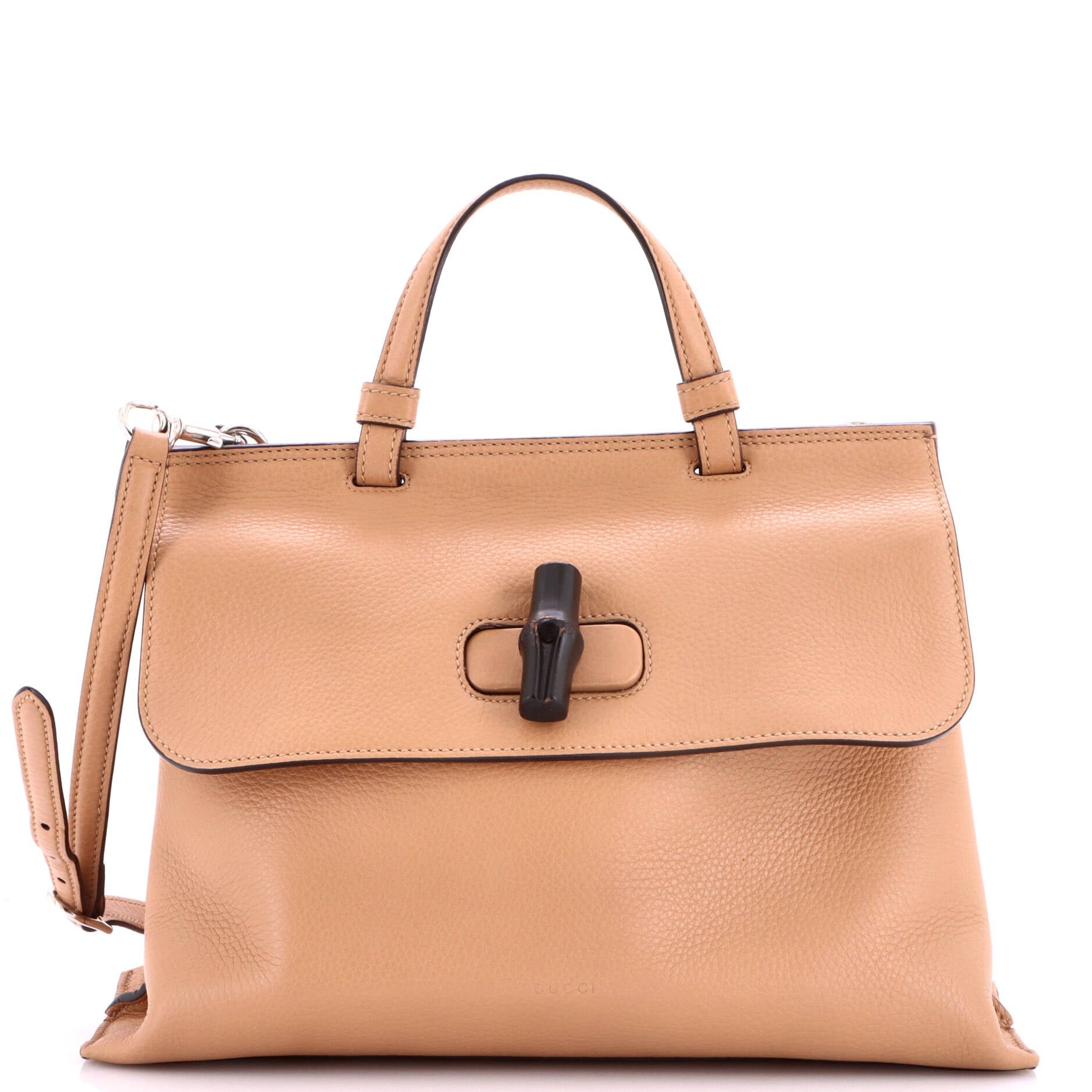 Bamboo Daily Top Handle Bag Leather Medium