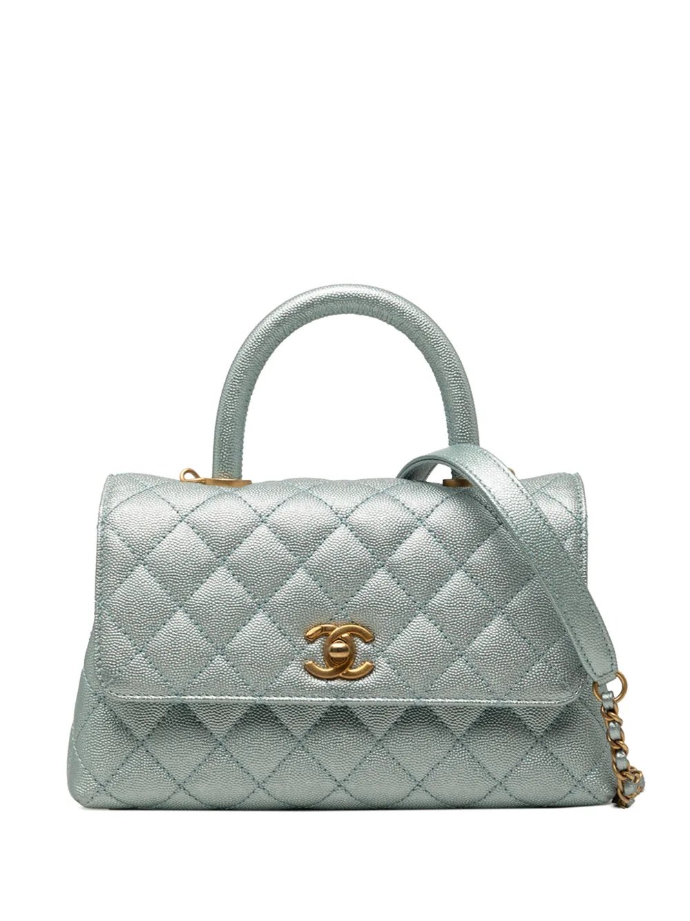 2021-2026 Mini Metallic Caviar Coco Top Handle Bag satchel