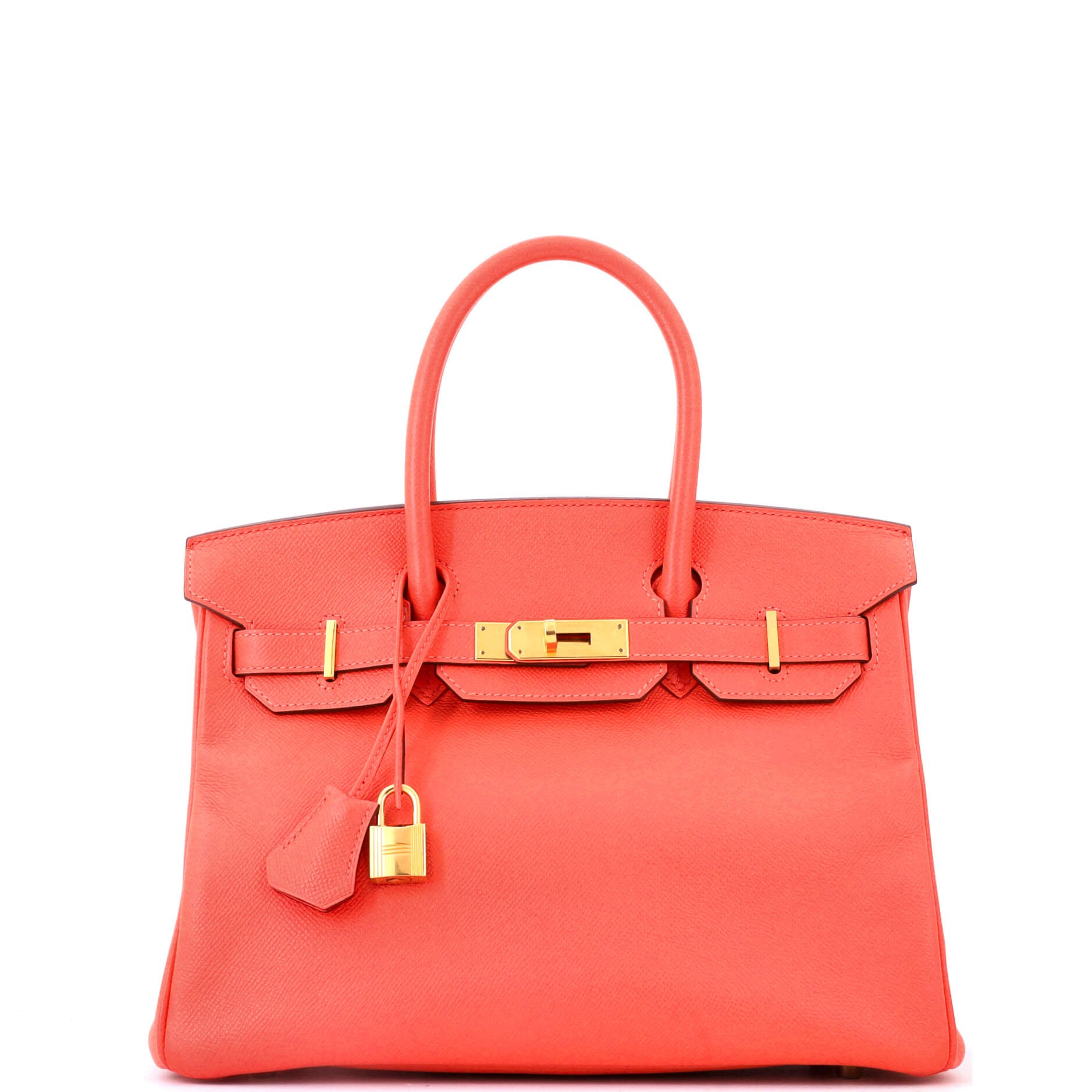 Birkin Handbag Rouge Pivoine Epsom with Gold Hardware 30