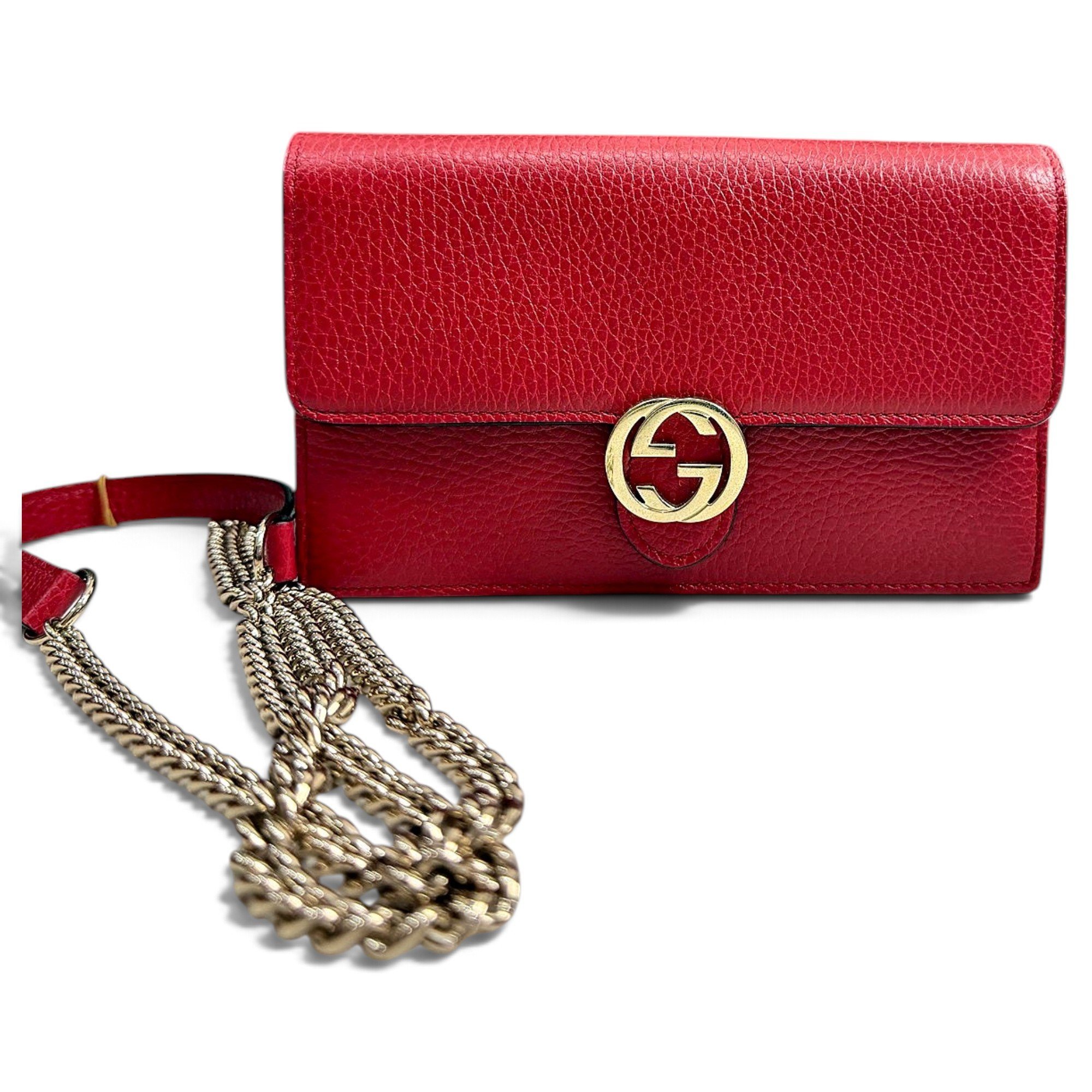 Interlocking leather handbag
