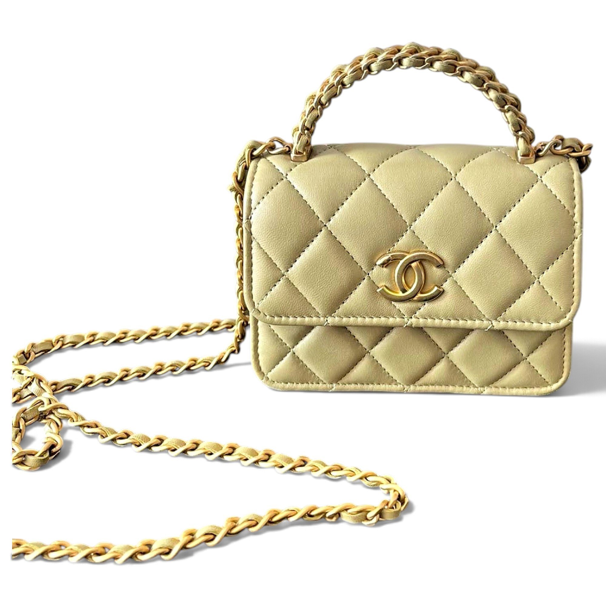 Trendy CC Top Handle leather mini bag