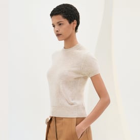 Cashmere short-sleeve sweater