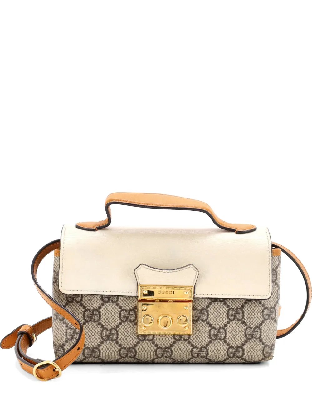 Padlock Top Handle Bag GG Coated Canvas and Leather Mini crossbody bag