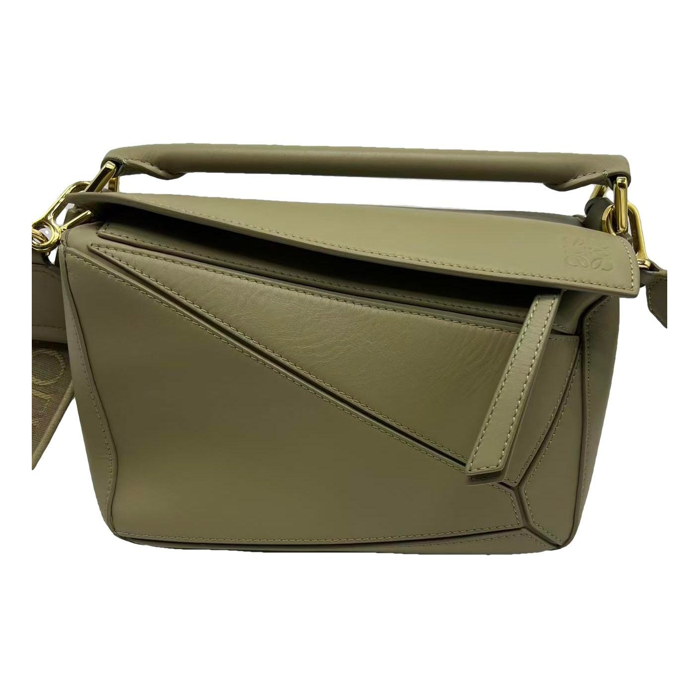 Puzzle leather handbag