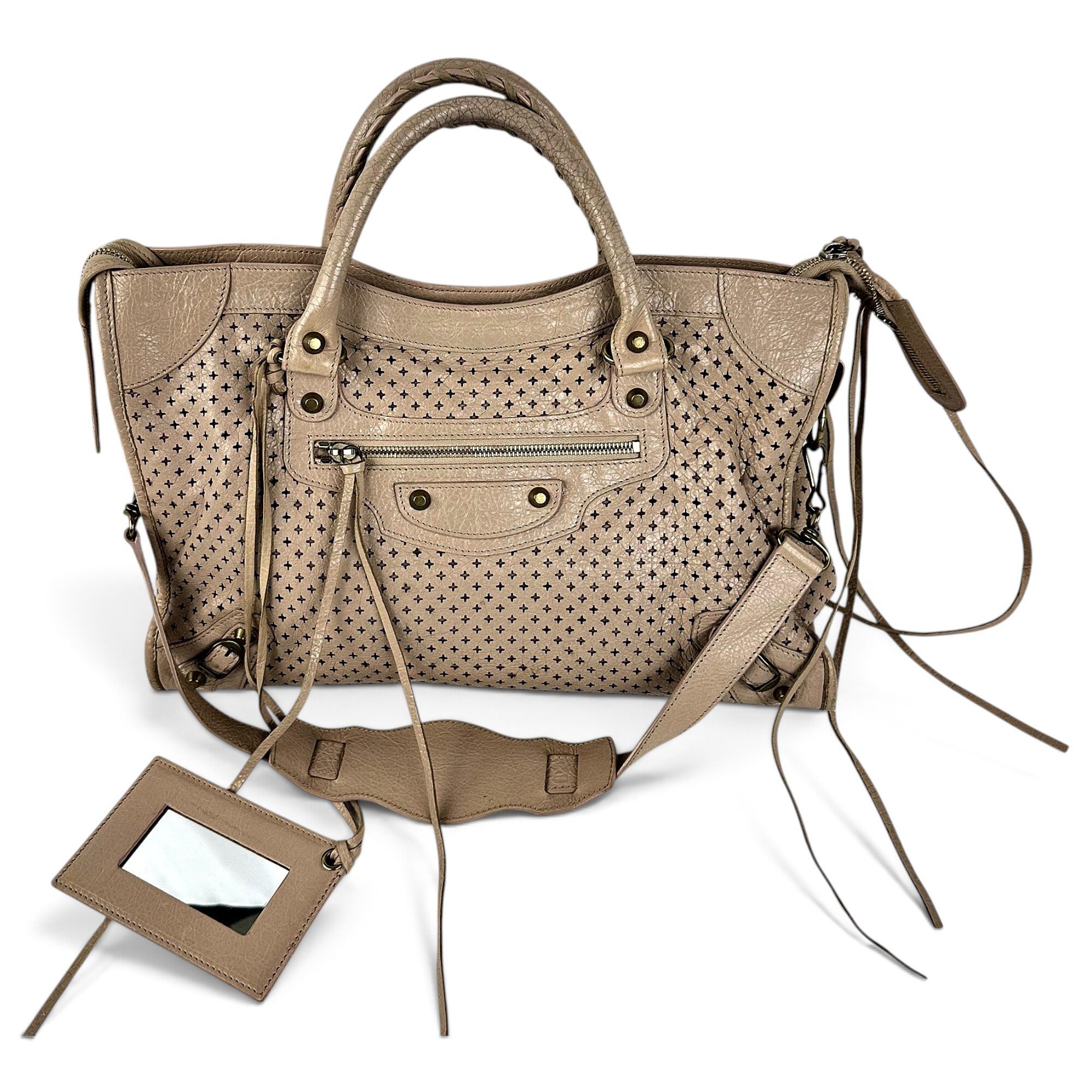 City leather handbag