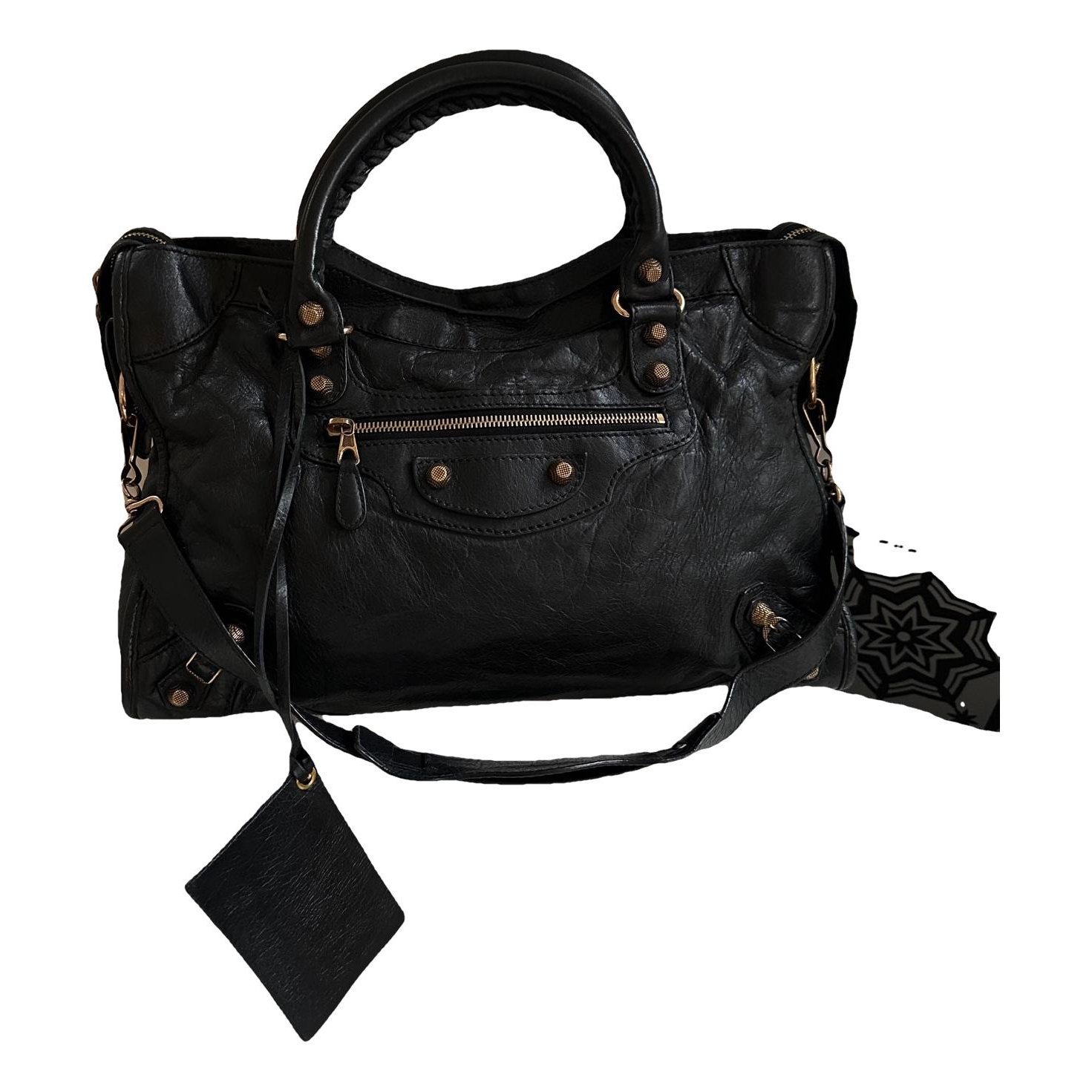 City leather handbag