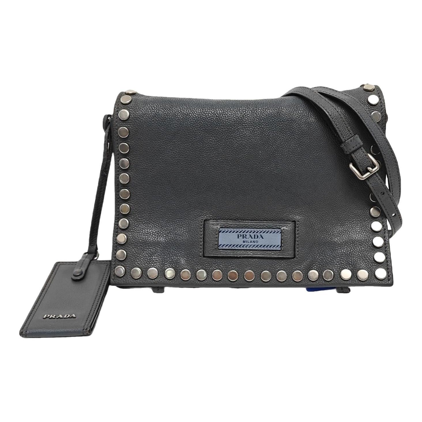 Etiquette leather handbag