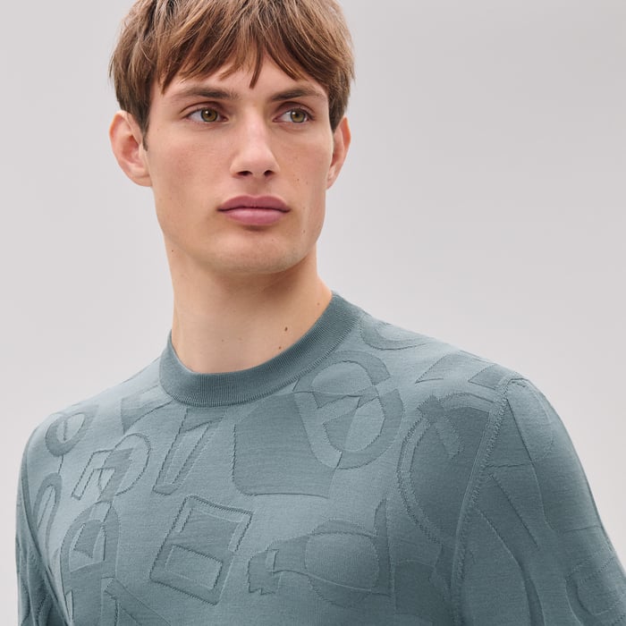 Eucalyptus "Fragments Equestres" Crewneck Sweater