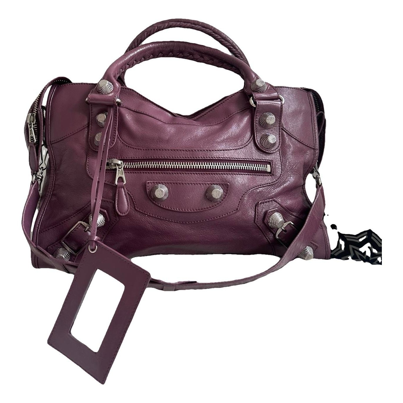 City leather handbag