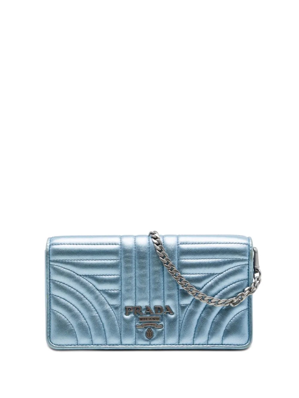 2013-2026 Metallic Soft Calf Impunture Diagramme Wallet on Chain crossbody bag