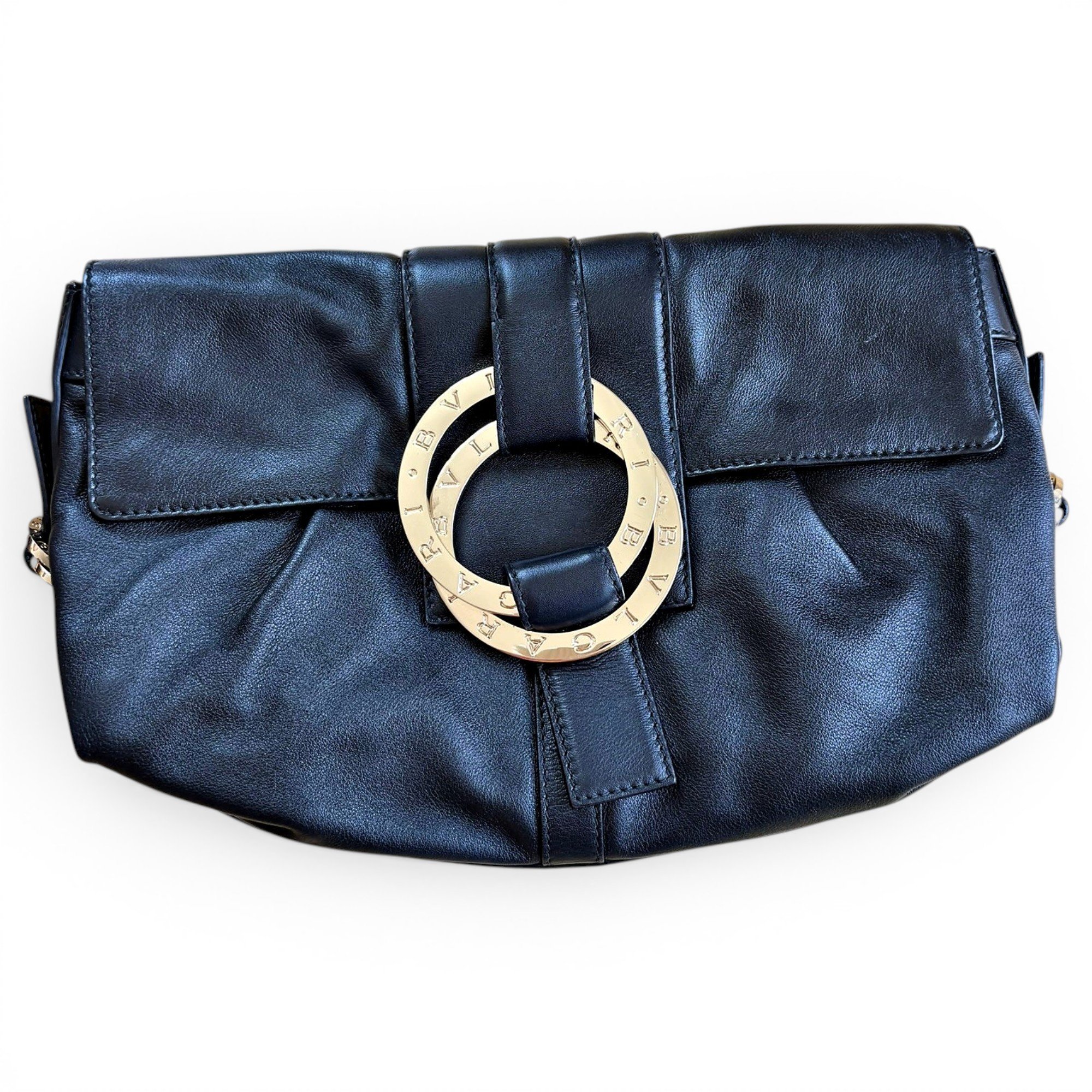 Leather clutch bag