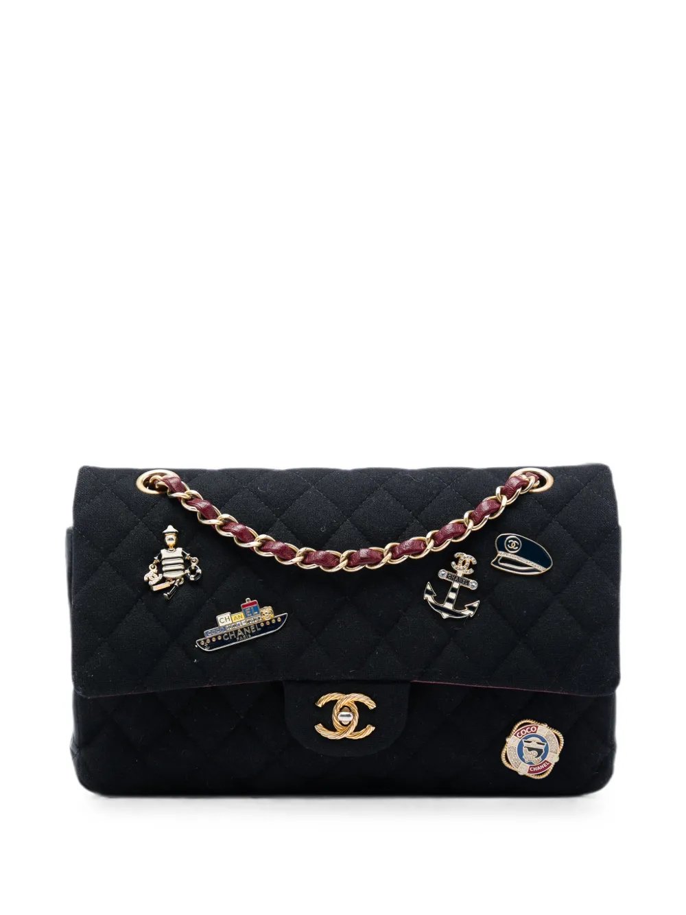 2018-2019 Paris Hamburg Medium Classic Jersey Coco Sailor Charms Double Flap shoulder bag