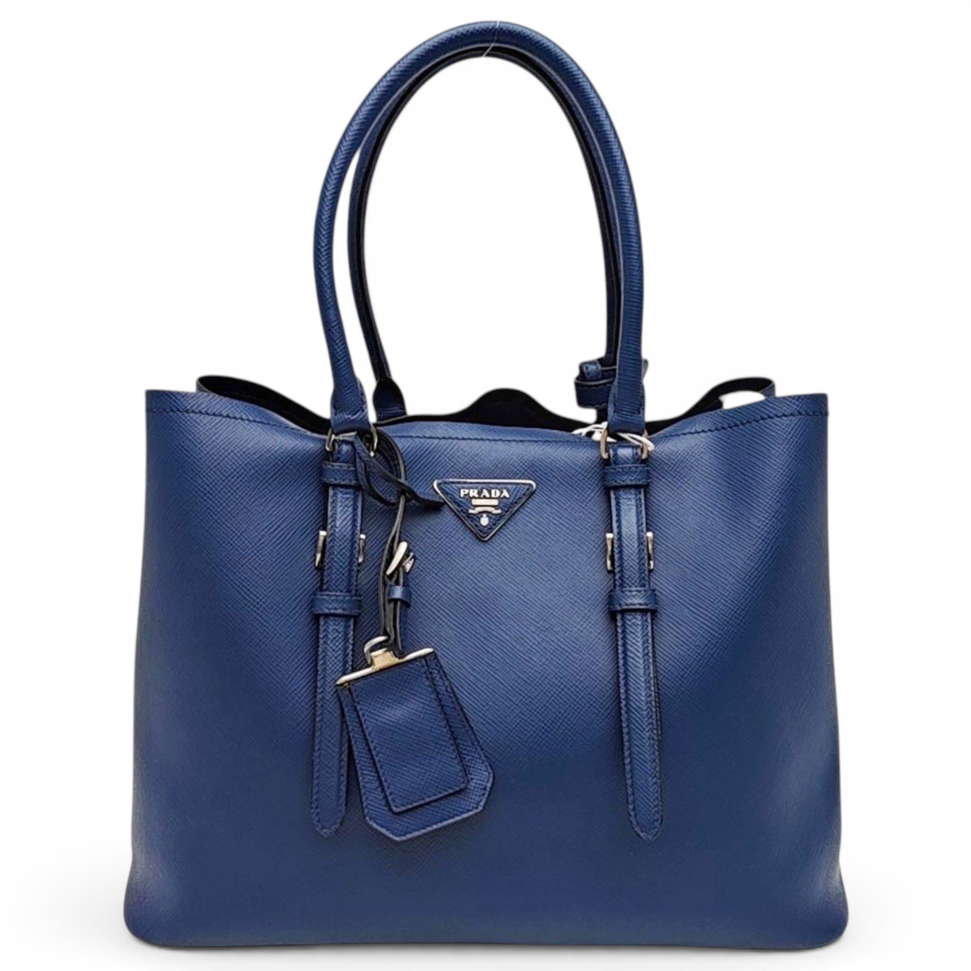 Double leather handbag