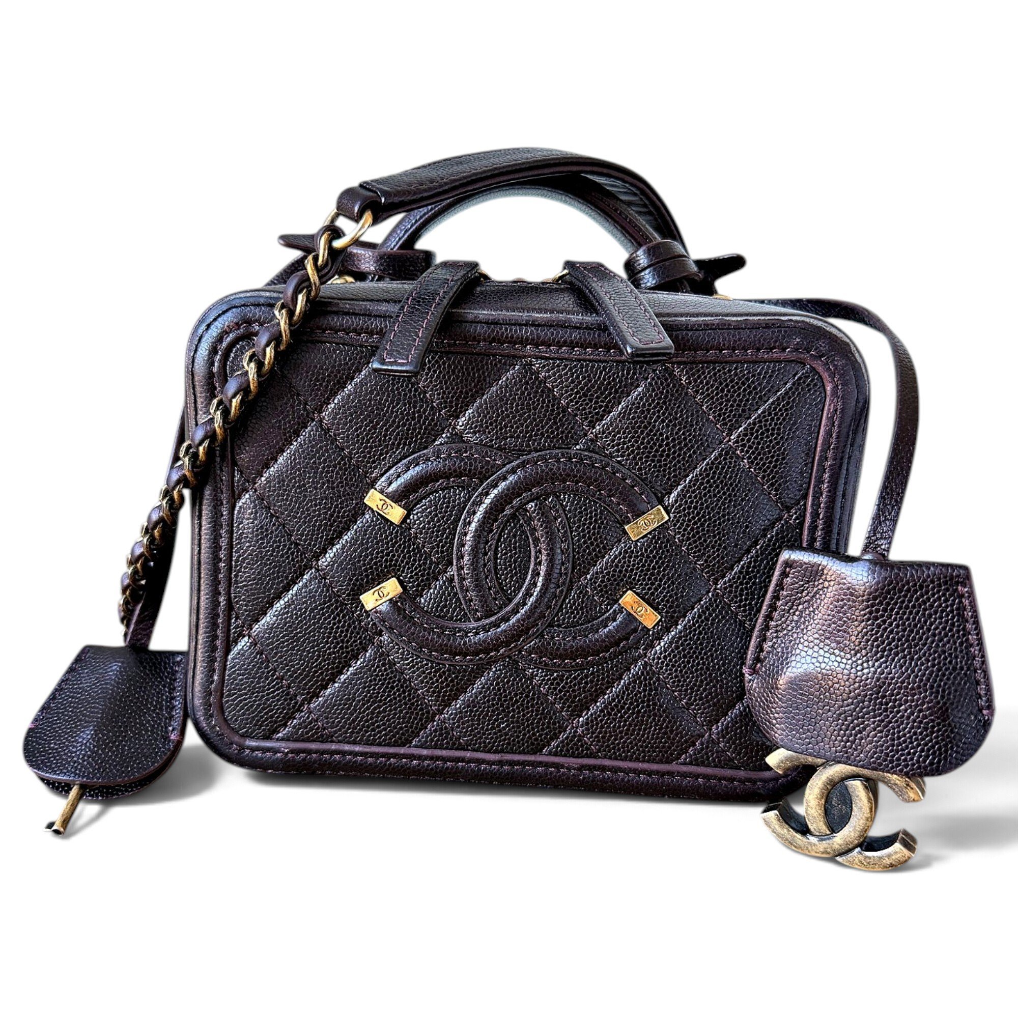 Vanity leather handbag