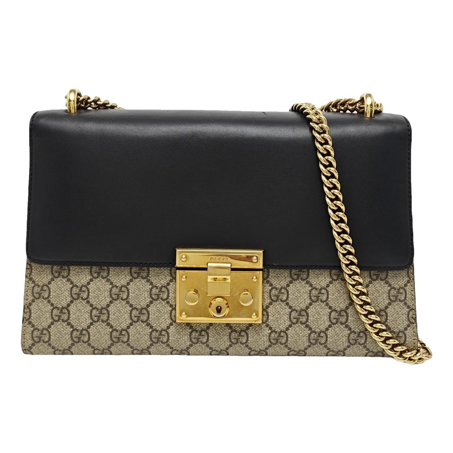 Padlock leather handbag