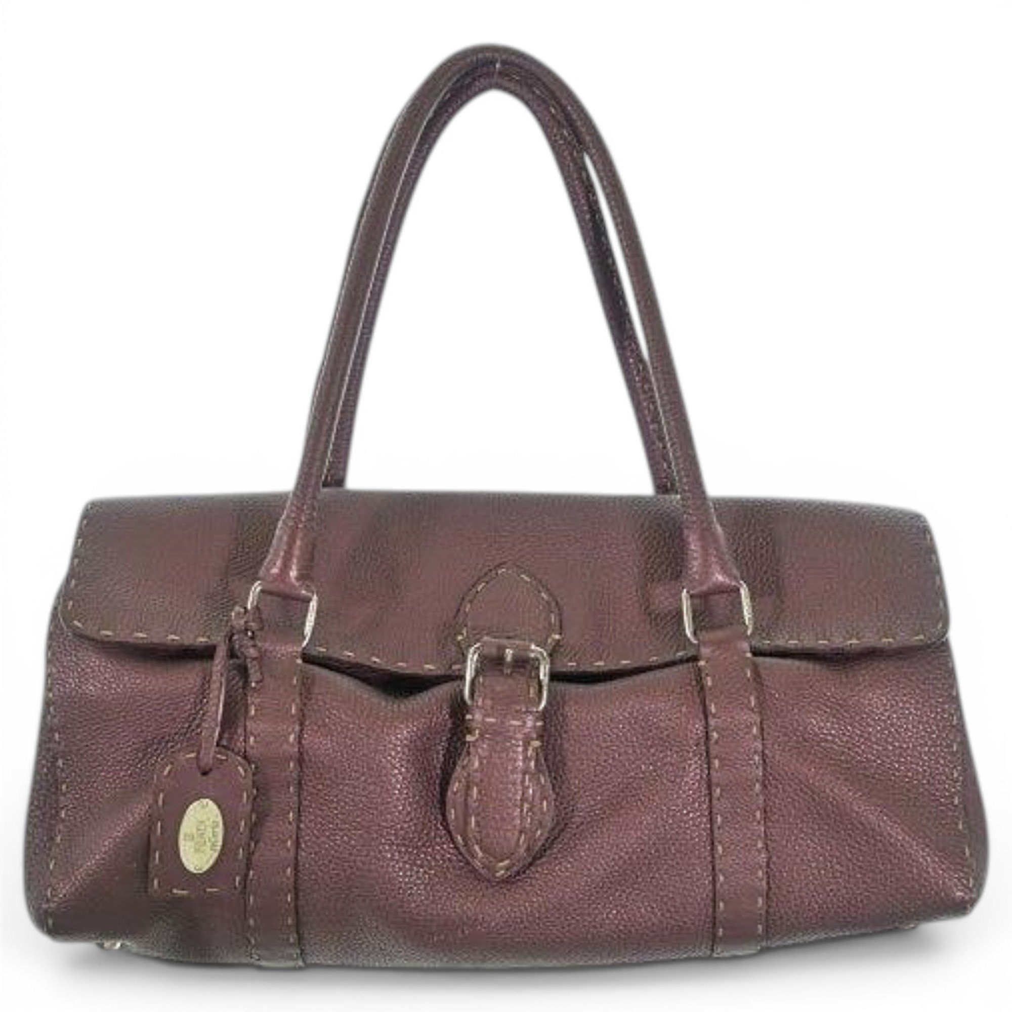 Pocket leather handbag