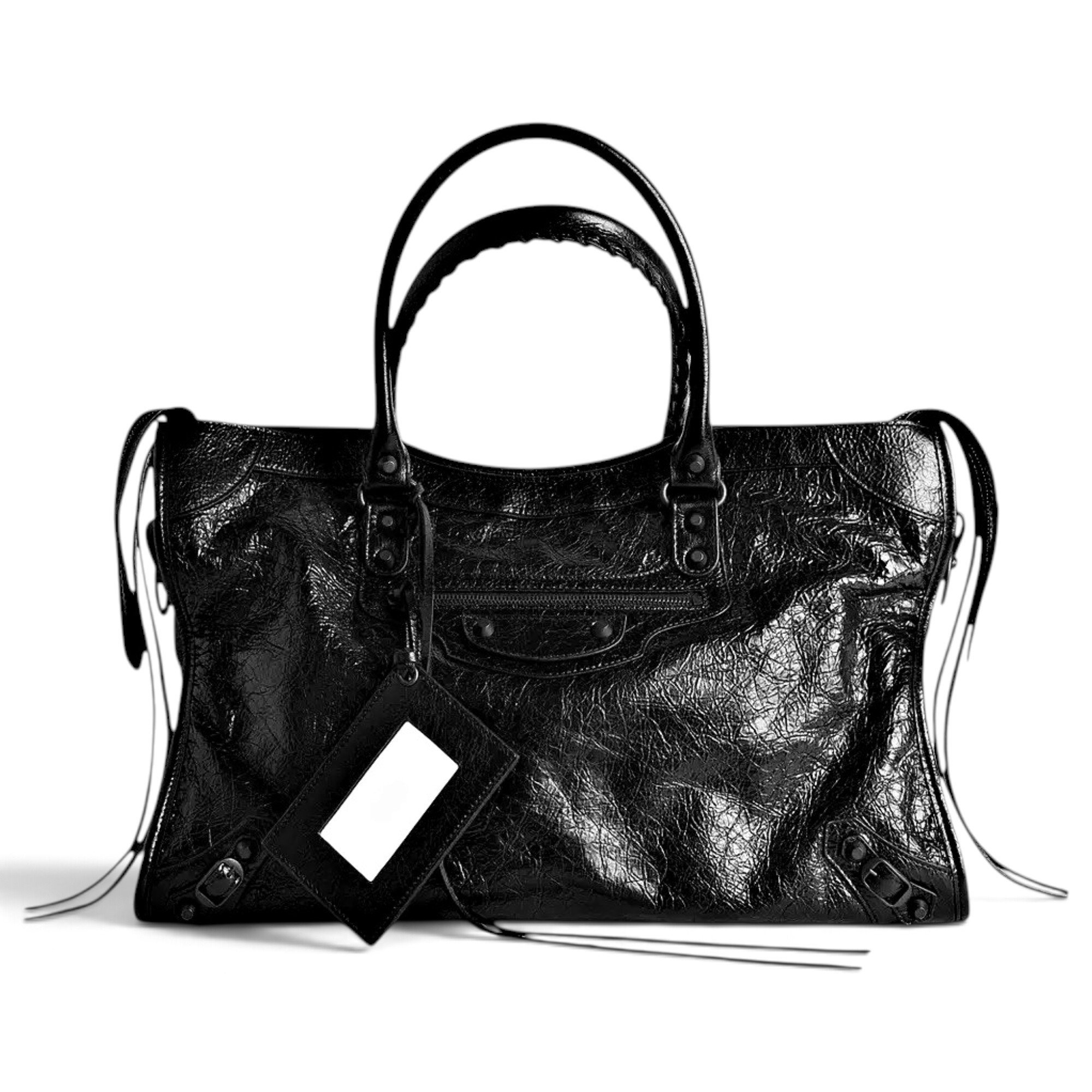 City leather handbag