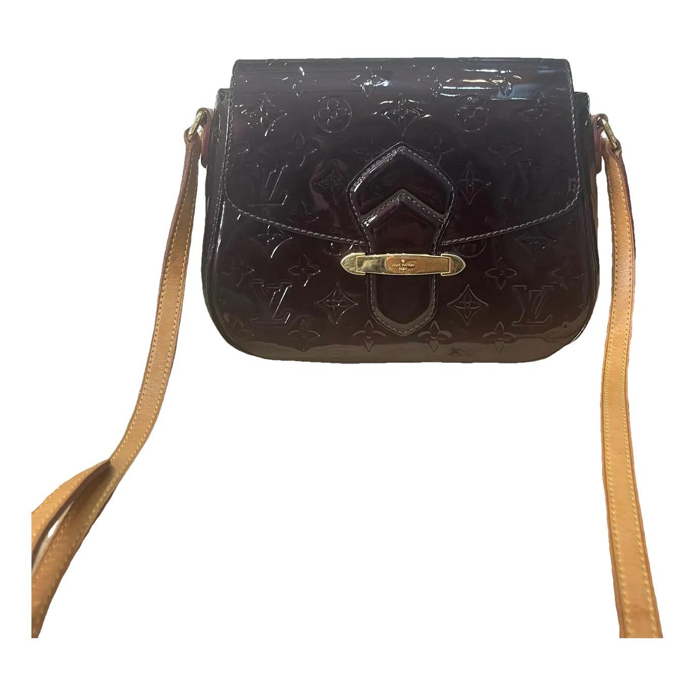 Bellflower patent leather crossbody bag