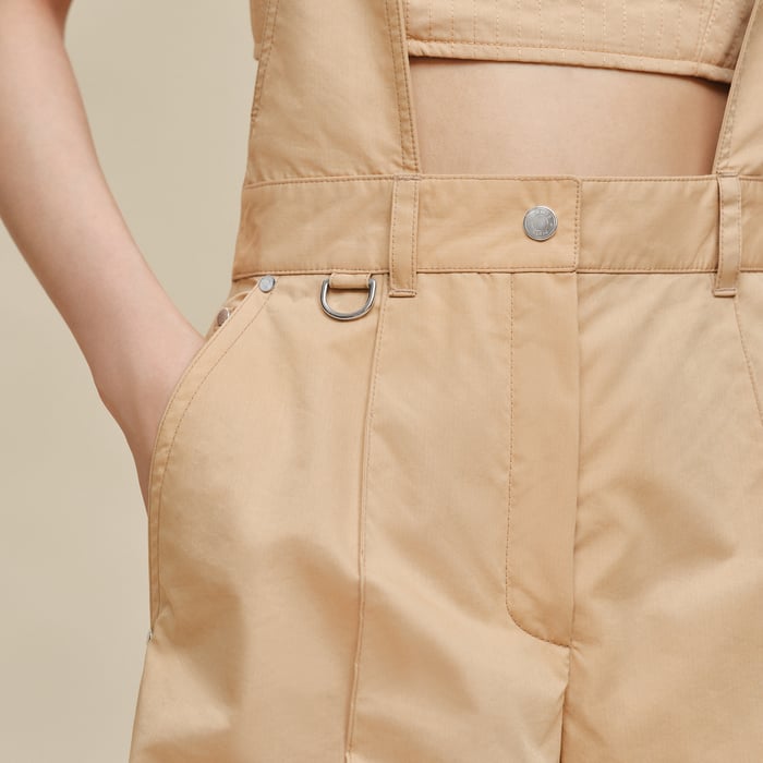 Beige Cajou Overalls Pants