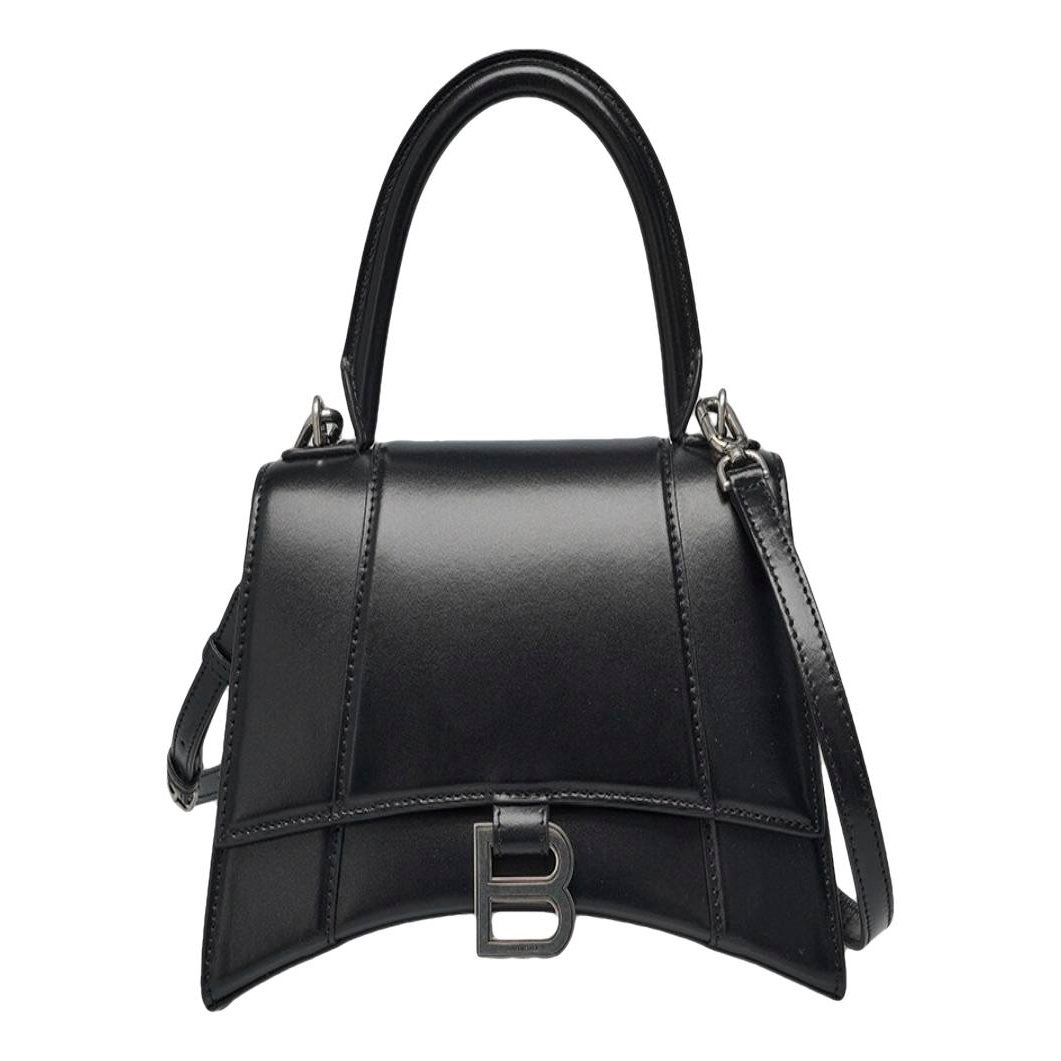 Hourglass leather handbag