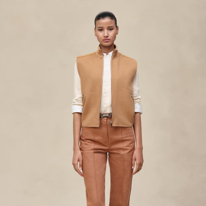 Beige Blond "Chaine d'Ancre" Sleeveless Vest