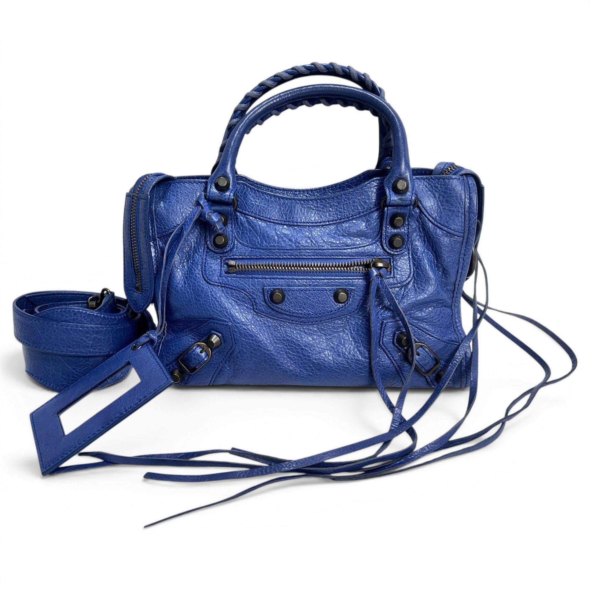 City leather handbag
