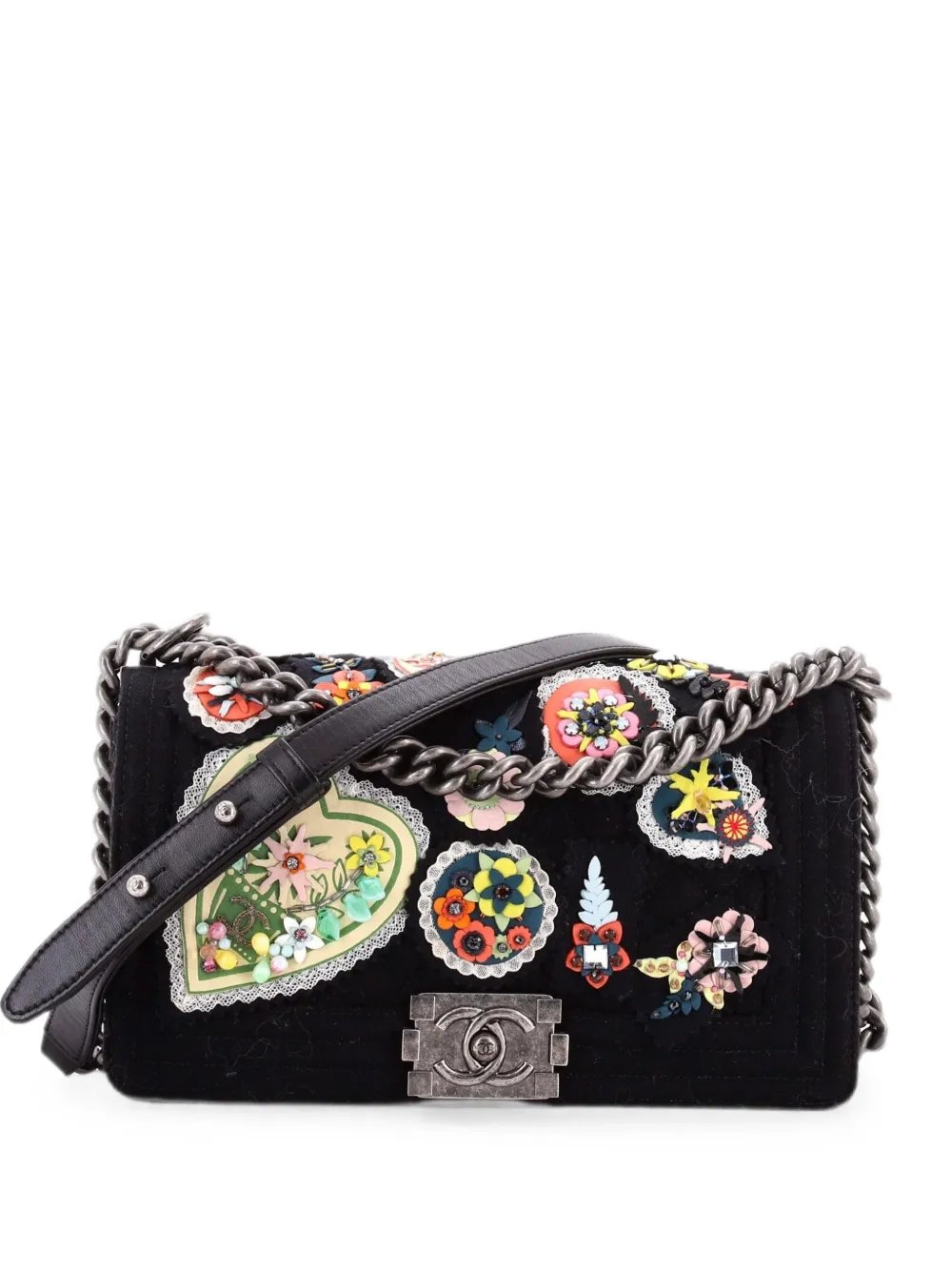 Paris-Salzburg Metiers d'Art Boy Flap Bag Embellished Quilted Felt Old Medium shoulder bag
