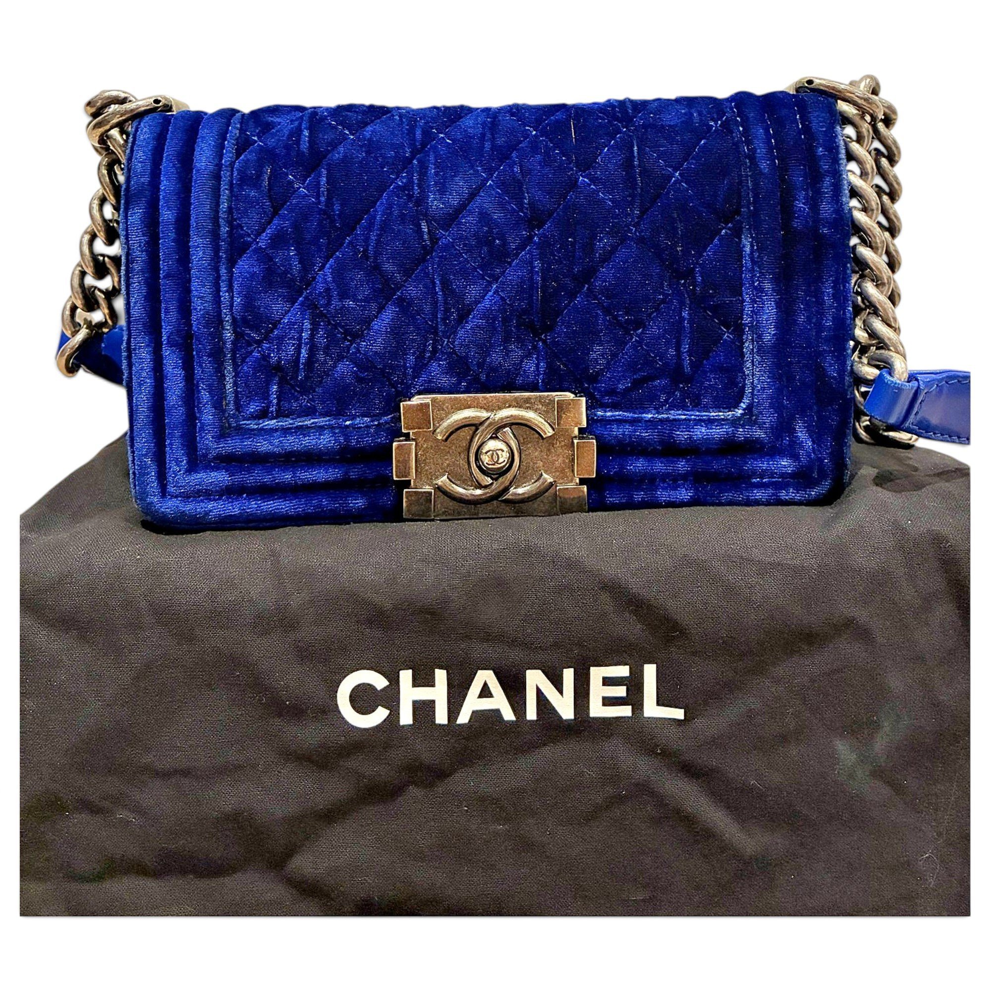 Boy velvet handbag