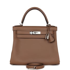 Hermes Hermes Kelly Retourne 28 Alezan Evercolor Palladium Hardware