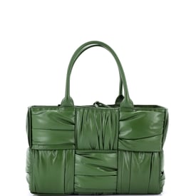 Bottega Veneta Arco Tote Maxi Intrecciato Plisse Leather Small