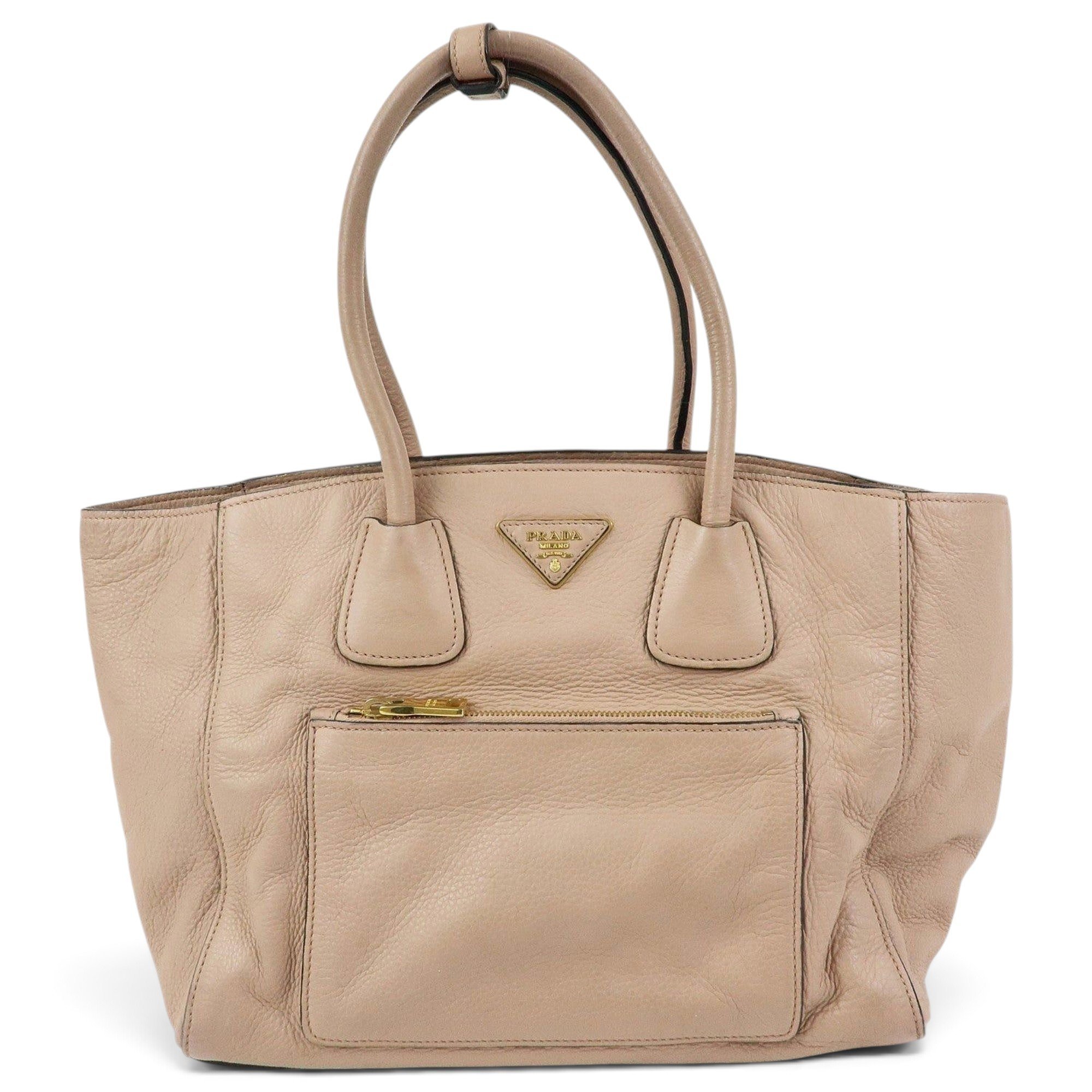 Triangle leather tote
