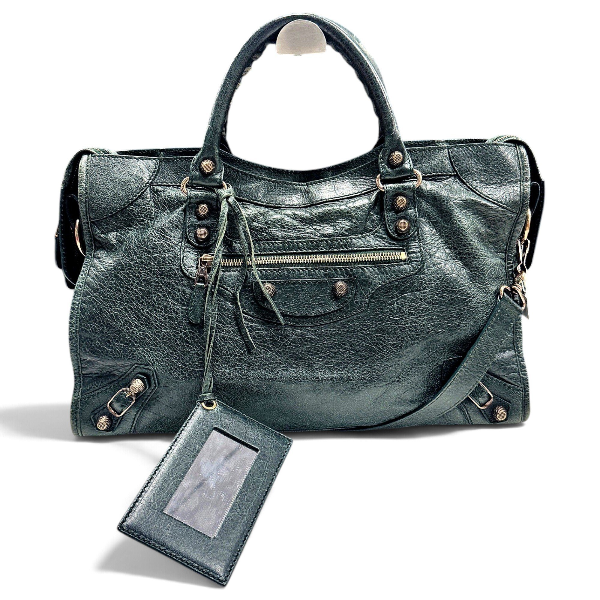 City leather handbag