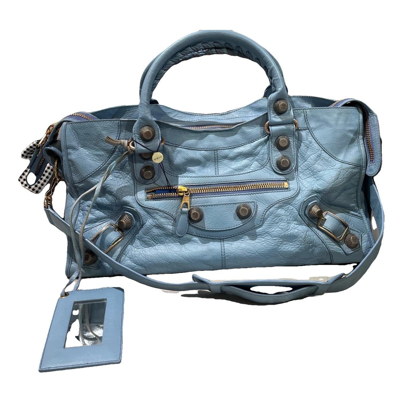 City leather handbag