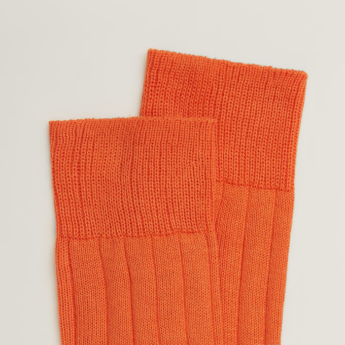 Orange Hermès "H" Embroidery Socks