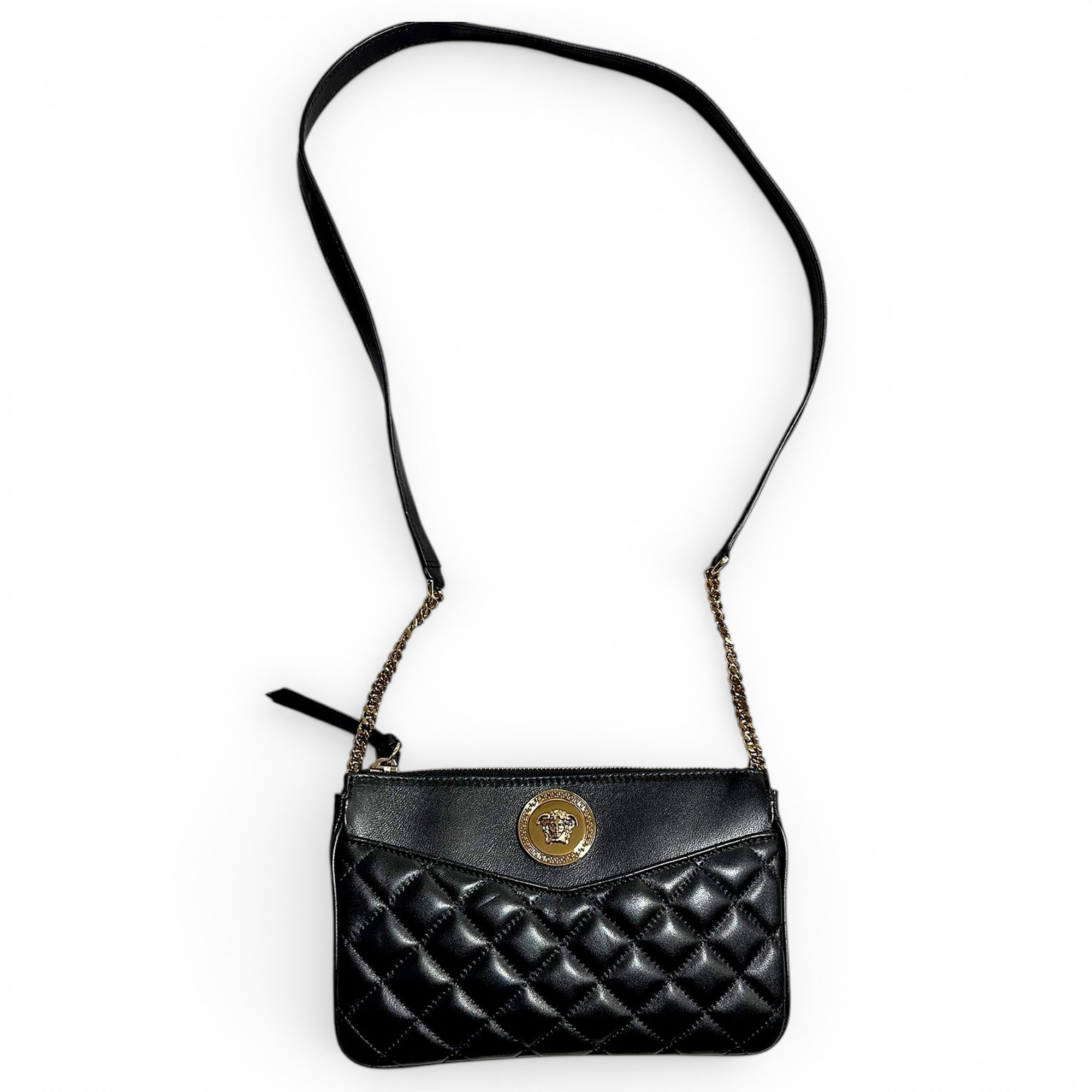 La Medusa leather clutch bag