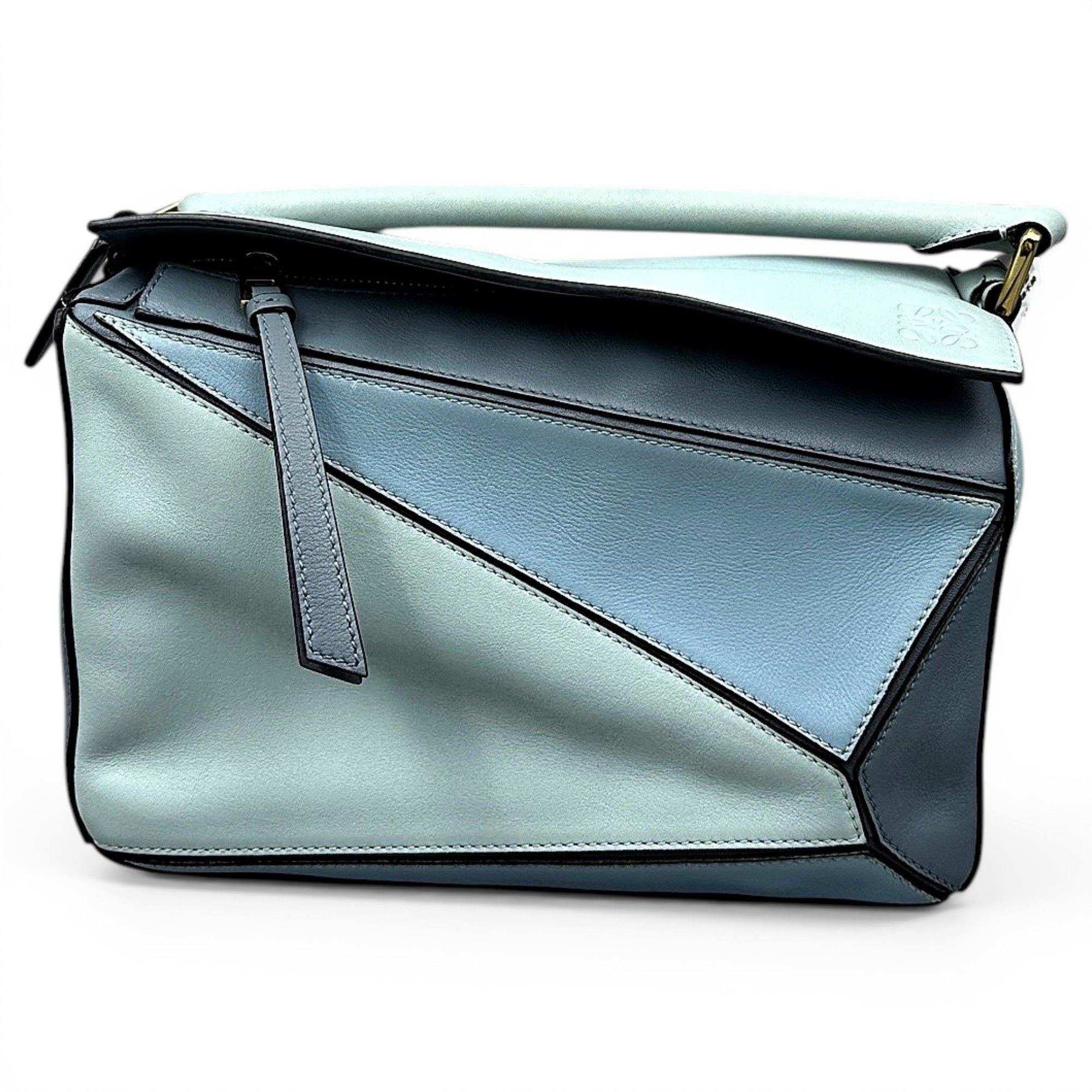 Puzzle leather handbag