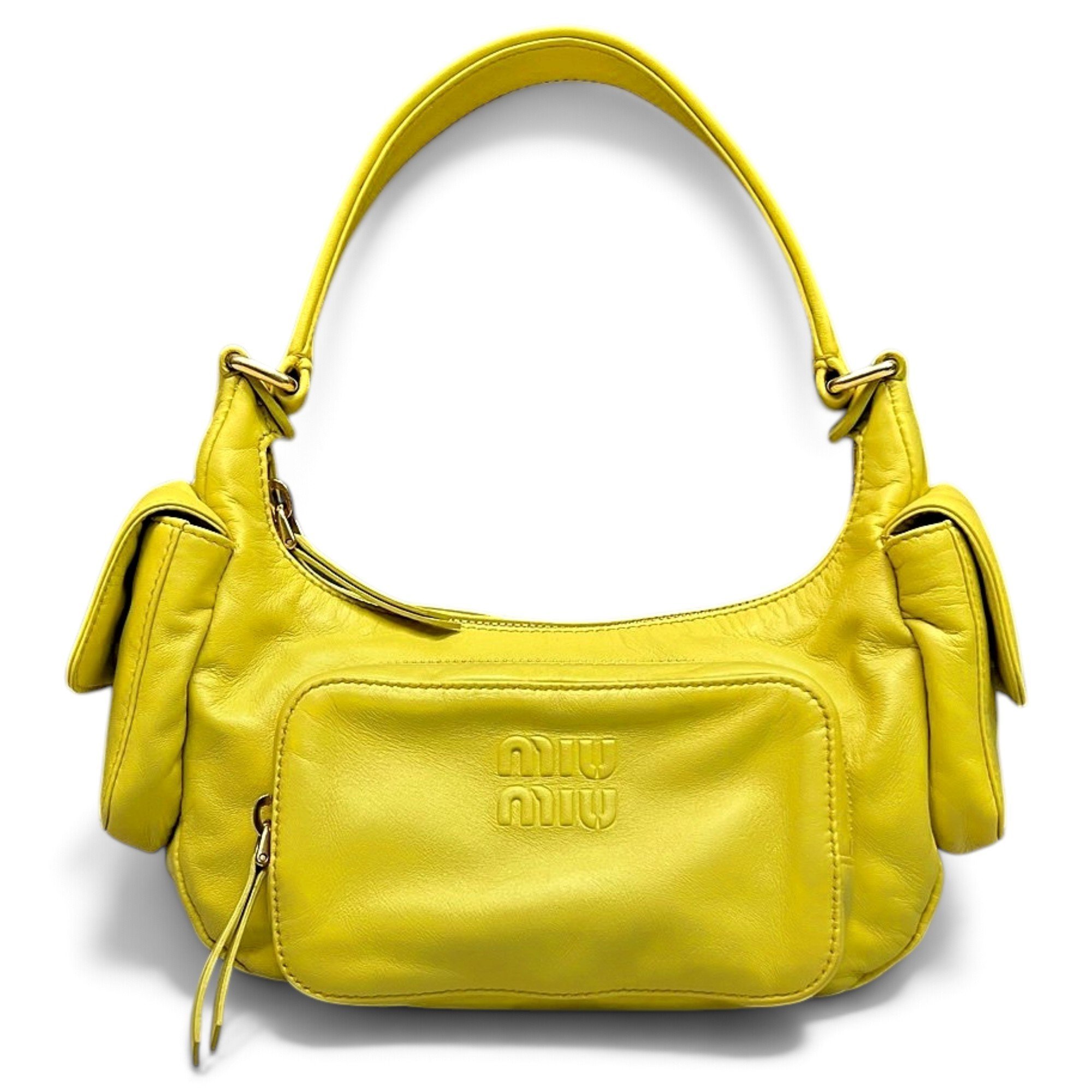 Pocket leather handbag