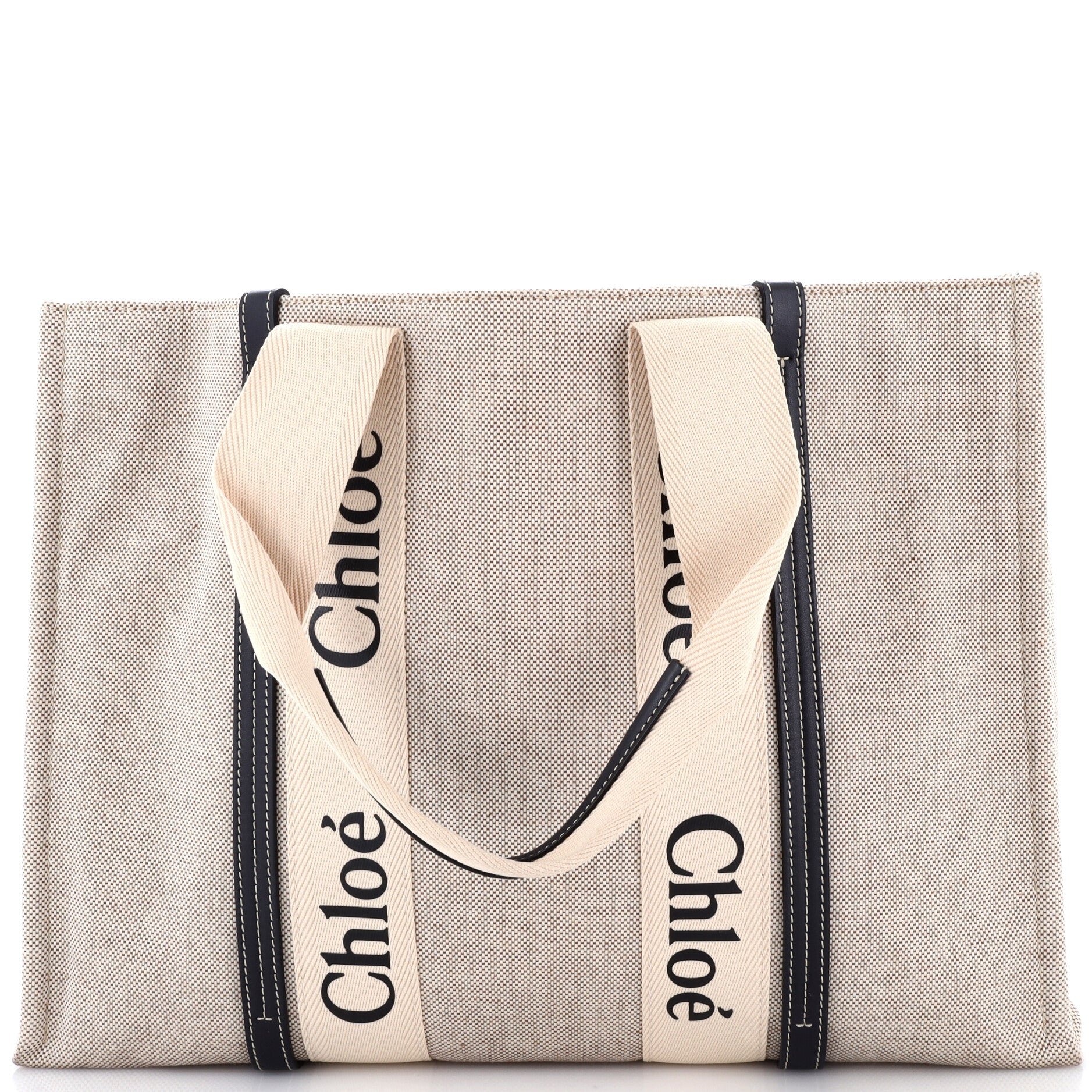 Woody Tote Canvas with Leather Large