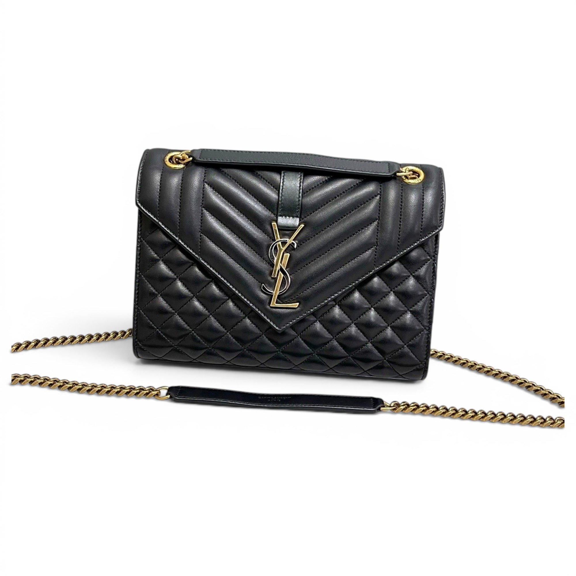 Envelope leather handbag