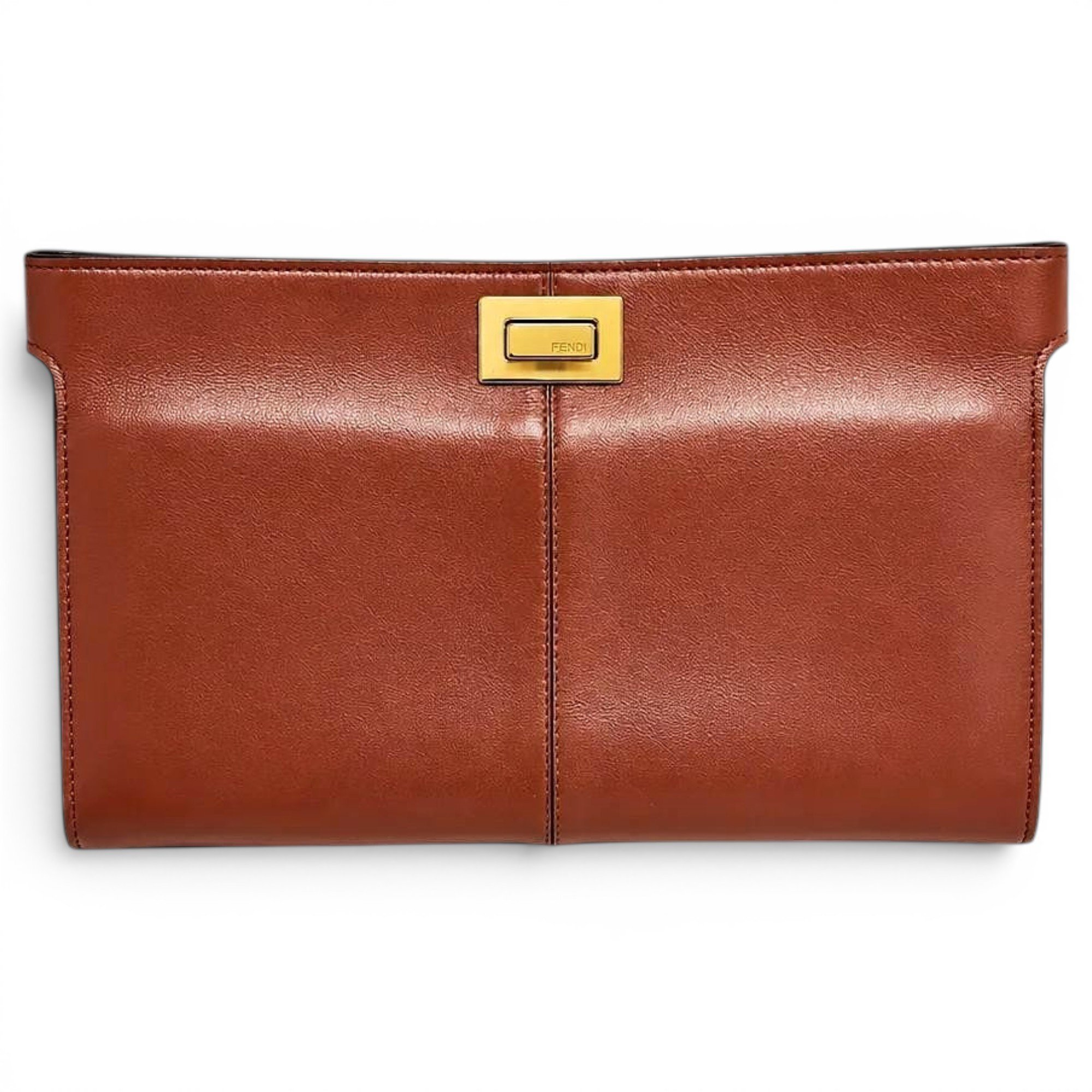 Peekaboo leather clutch bag