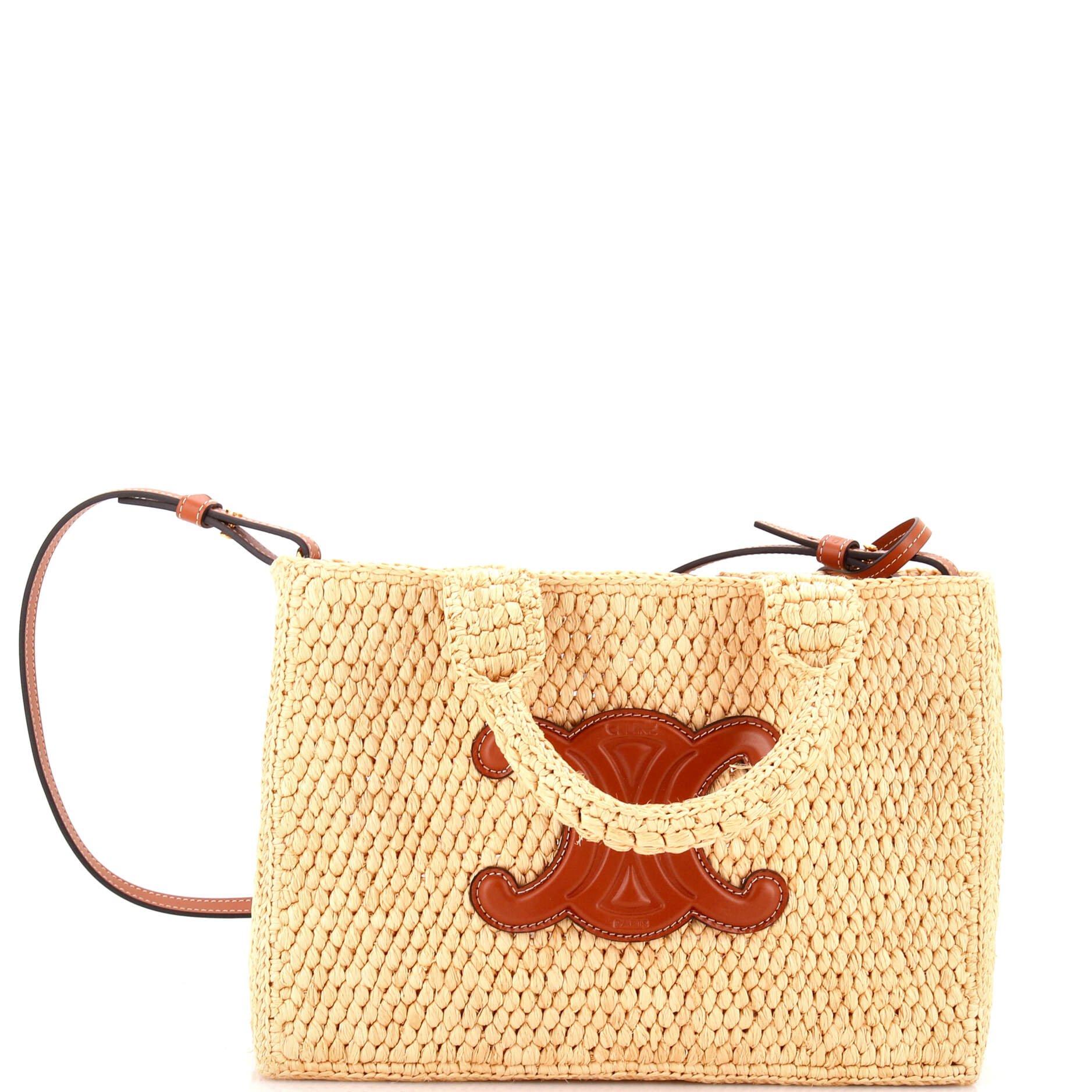 Celine Cabas Thais Tote Raffia Small