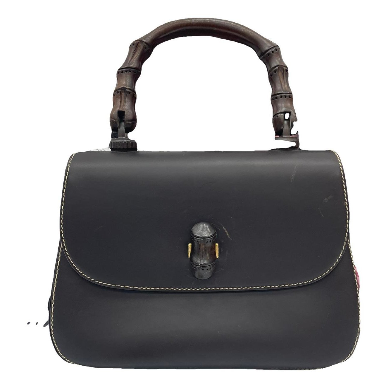 Convertible Bamboo Top Handle leather handbag