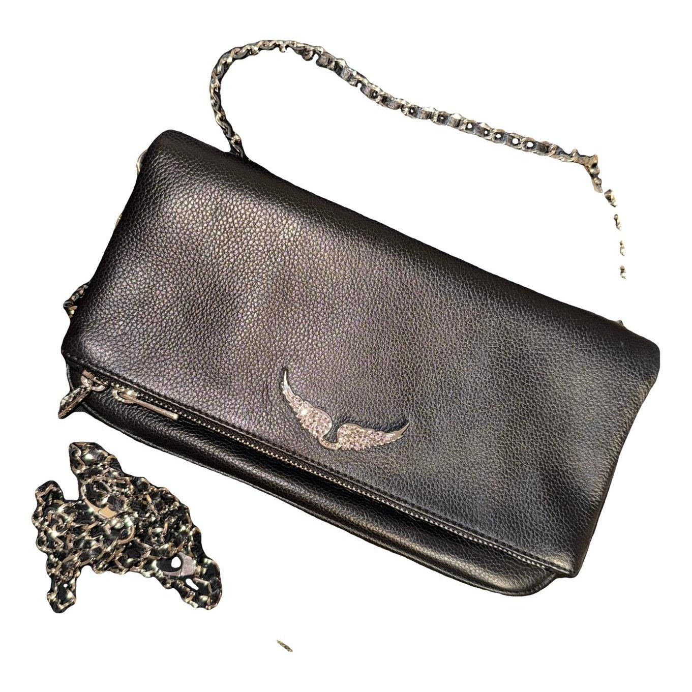 Rock leather clutch bag