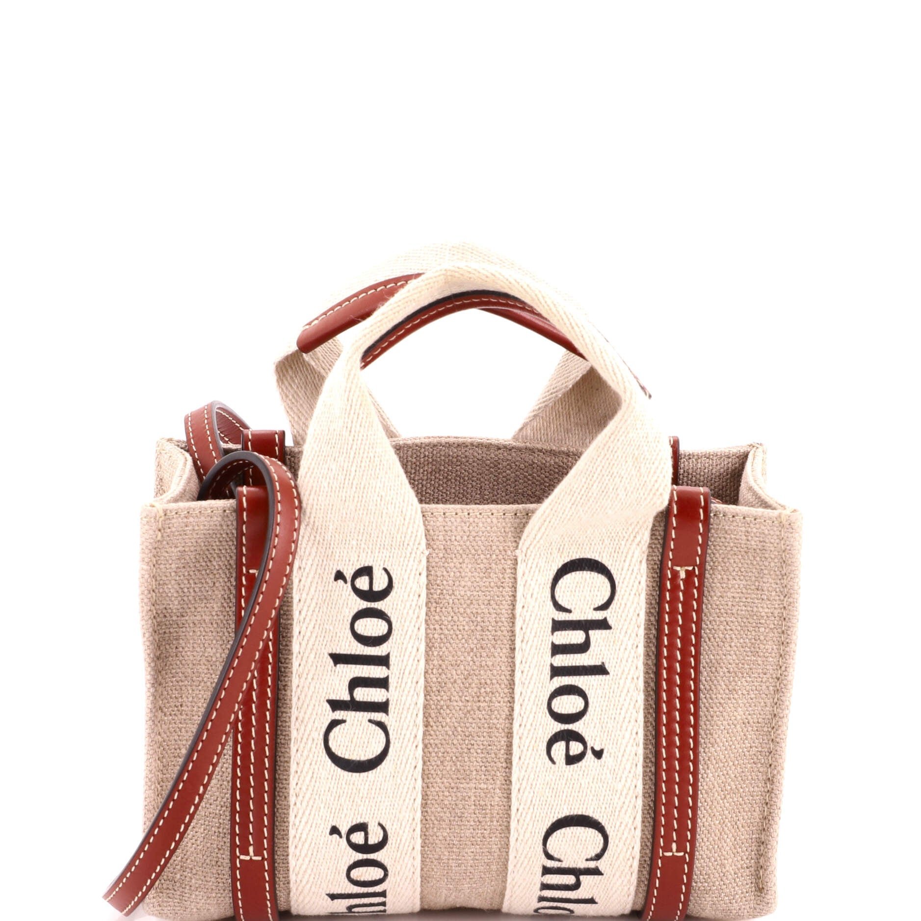 Woody Convertible Tote Canvas with Leather Mini