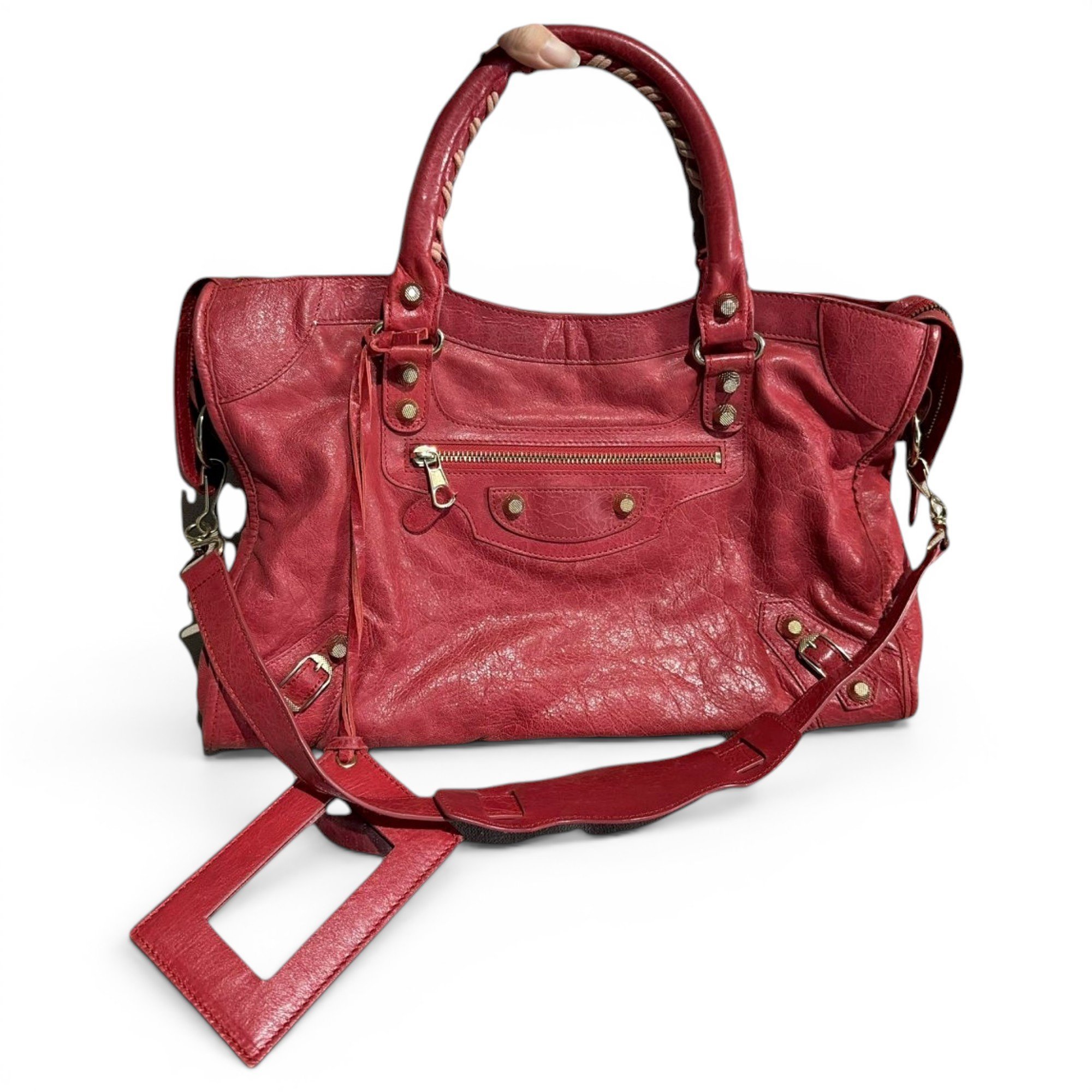 City leather handbag