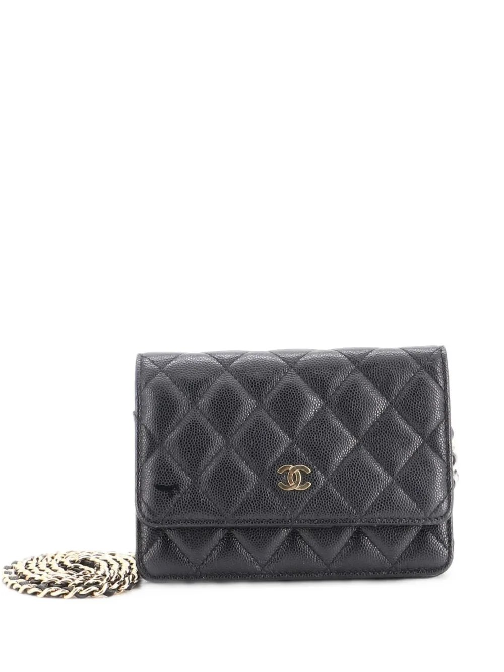 Wallet on Chain Quilted Caviar Mini crossbody bag