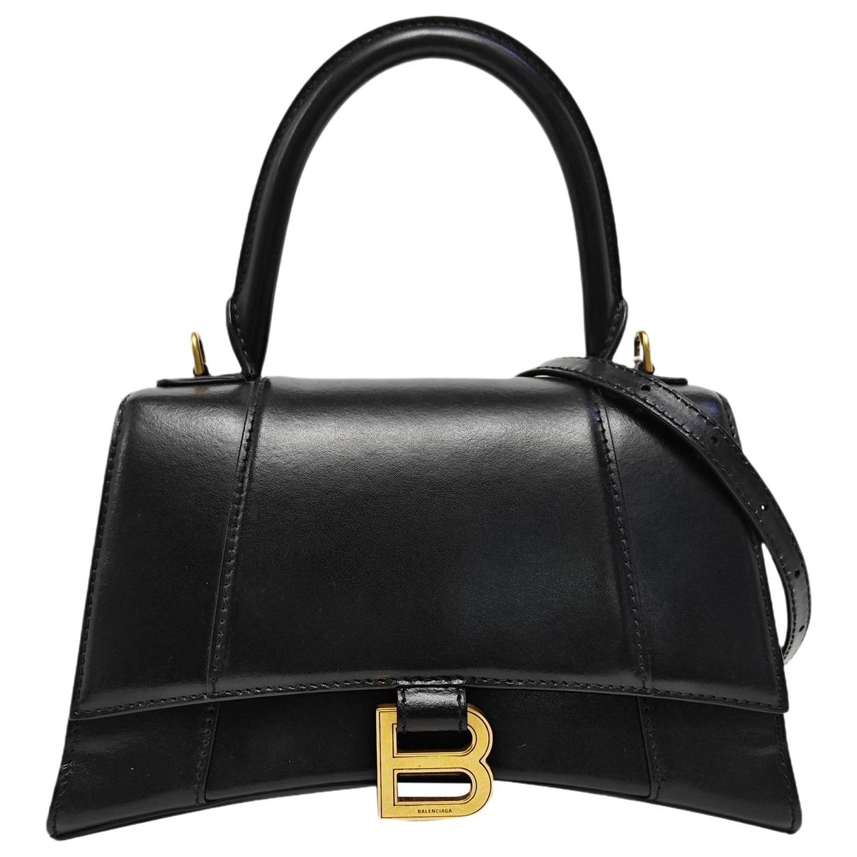 Hourglass leather handbag