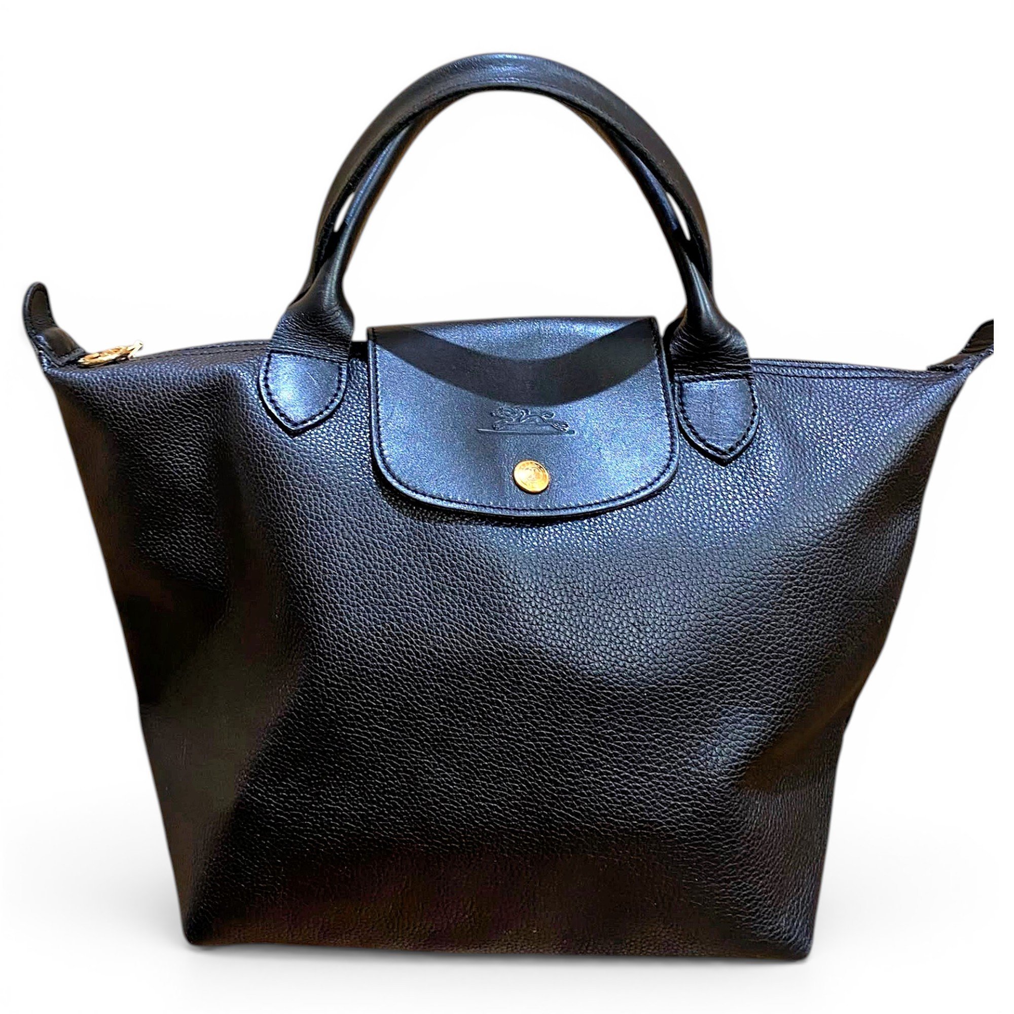 Pliage leather clutch bag
