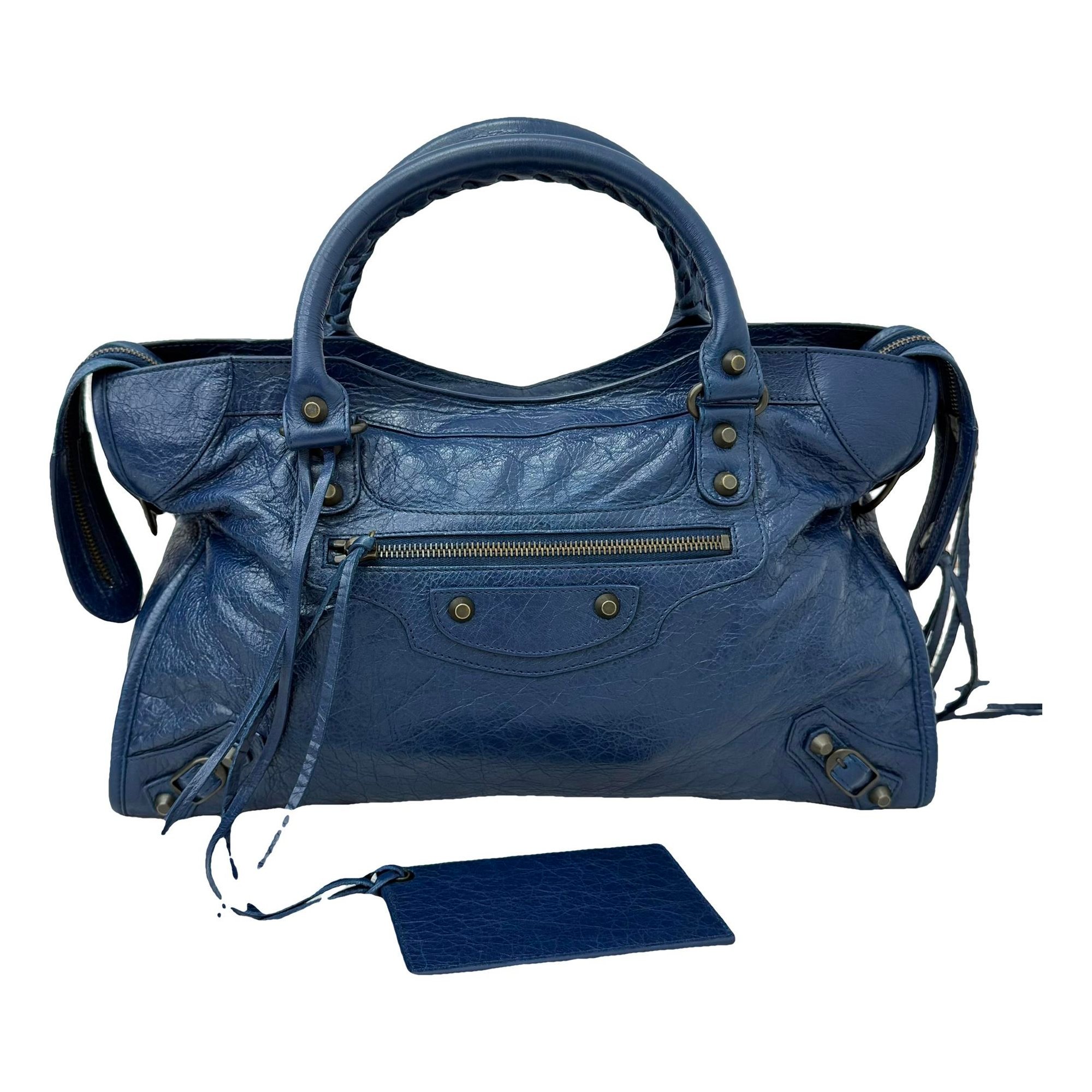 City leather handbag