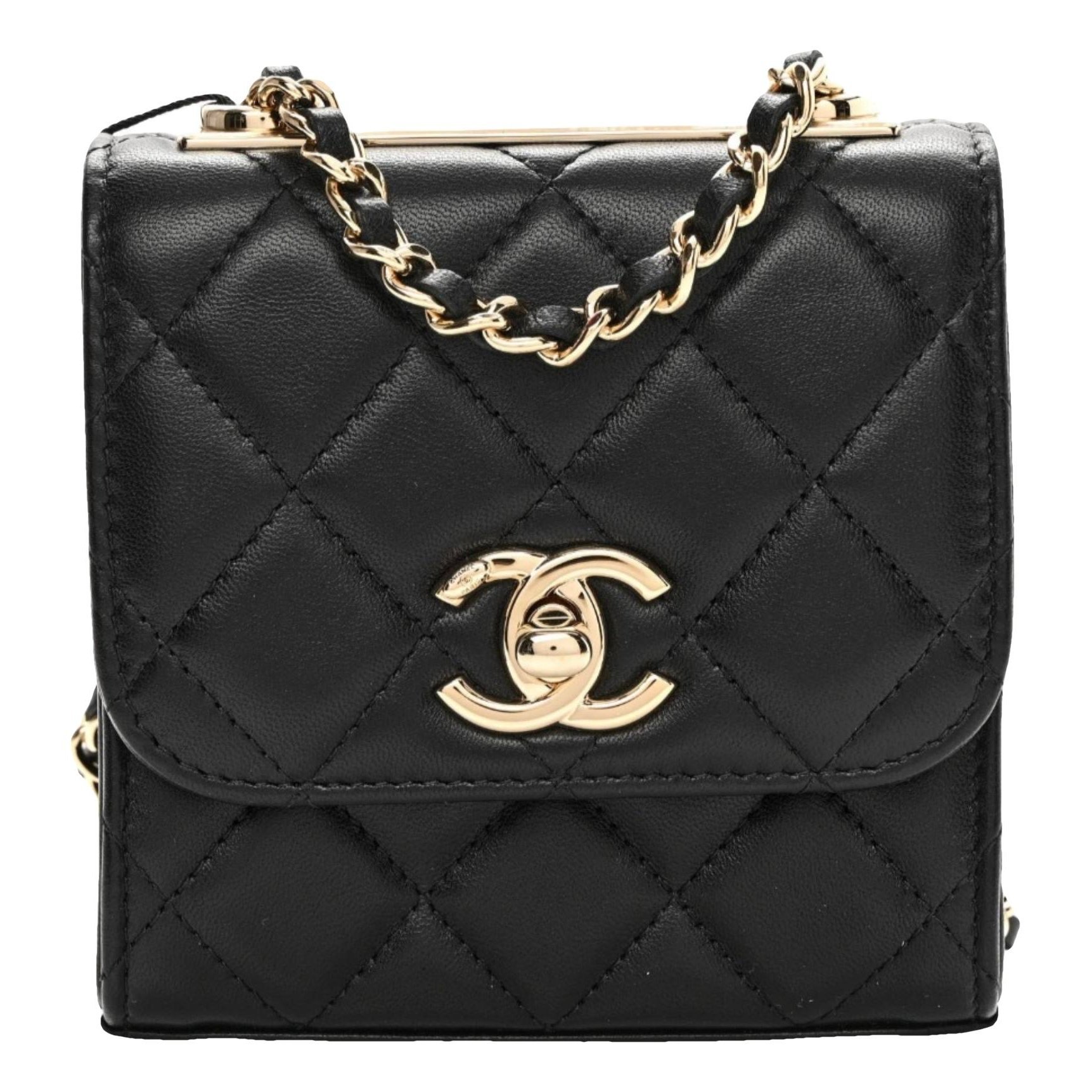 Trendy CC leather crossbody bag